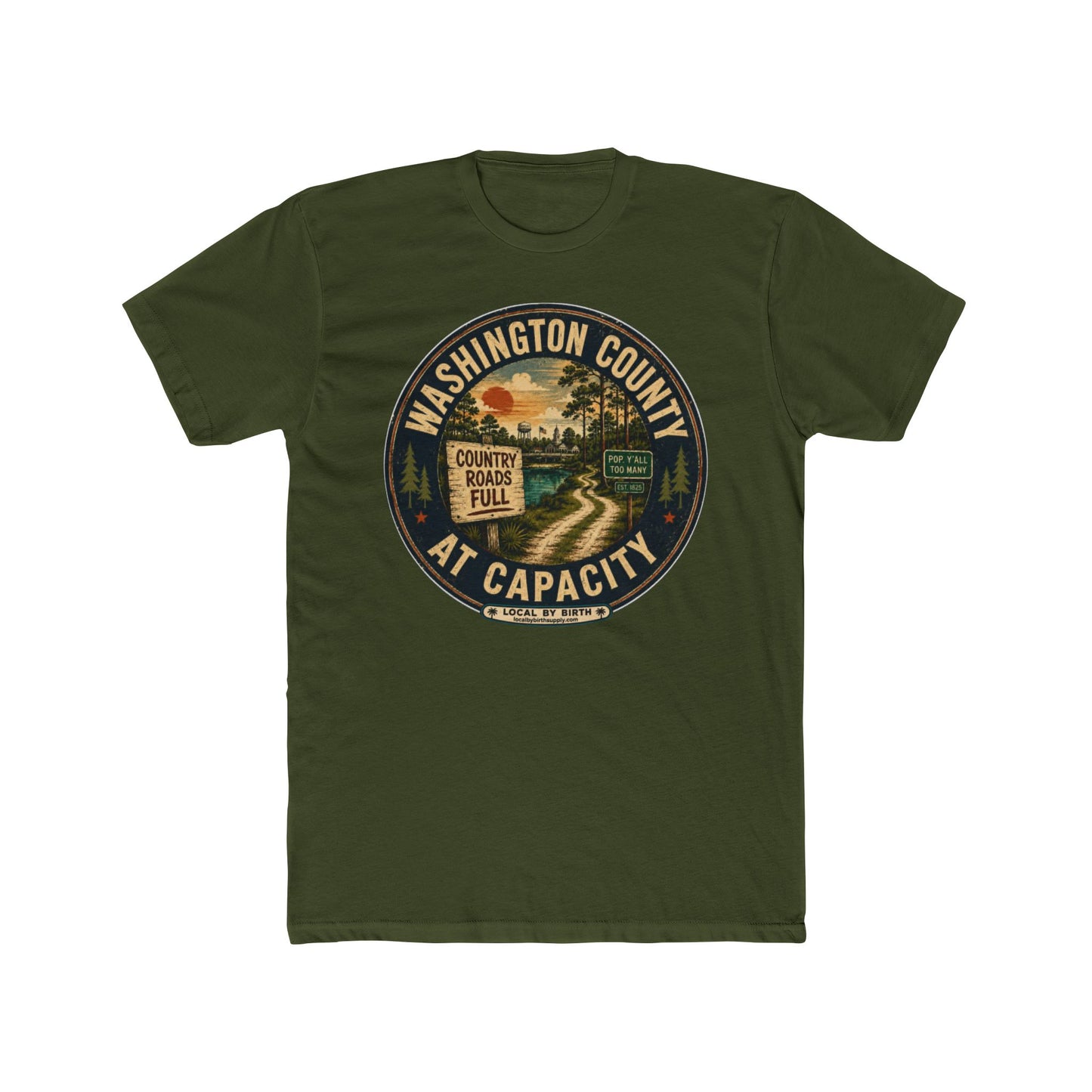T-Shirt — Washington County At Capacity" Vintage Road Sign Graphic