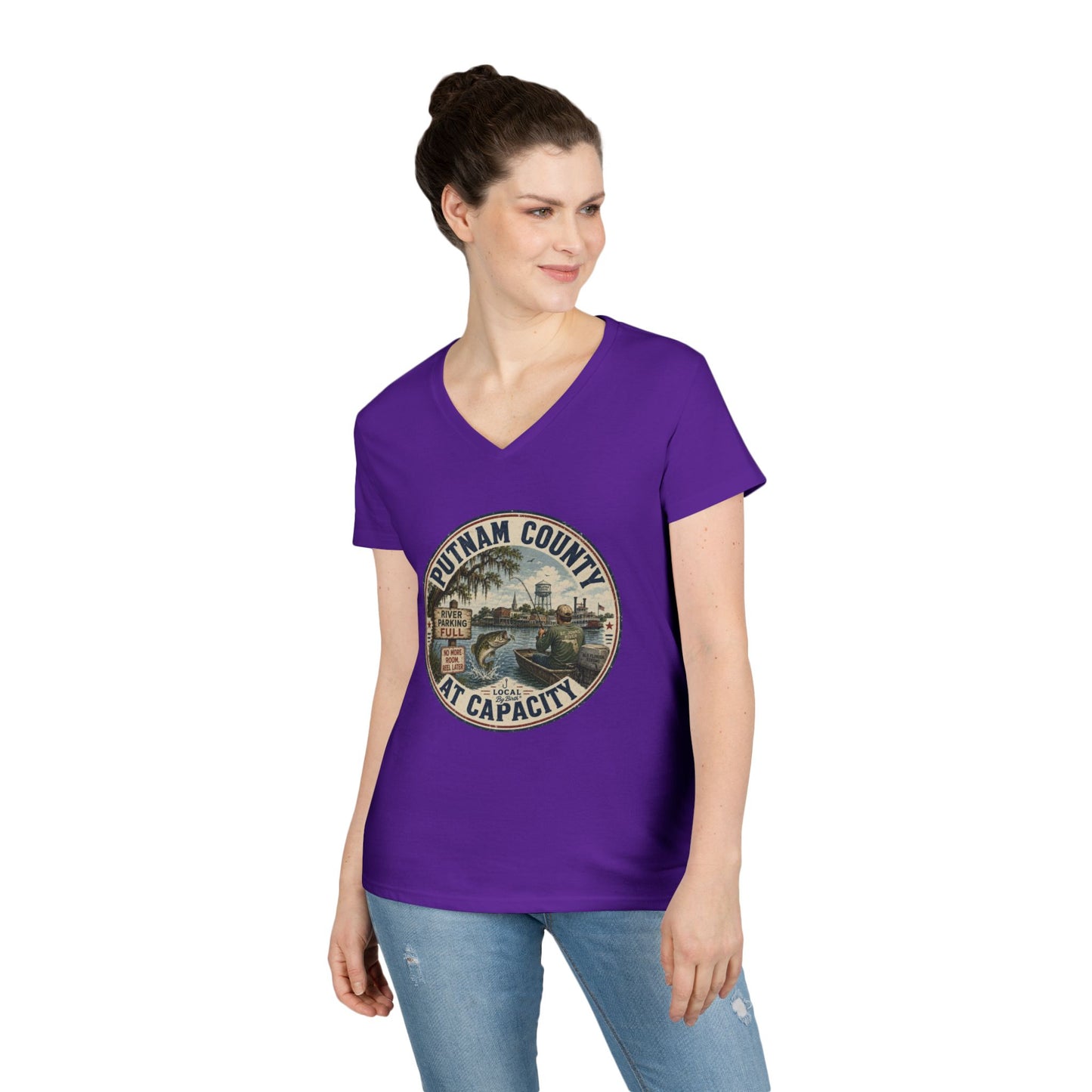 Putnam County At Capacity Ladies V Neck T-Shirt