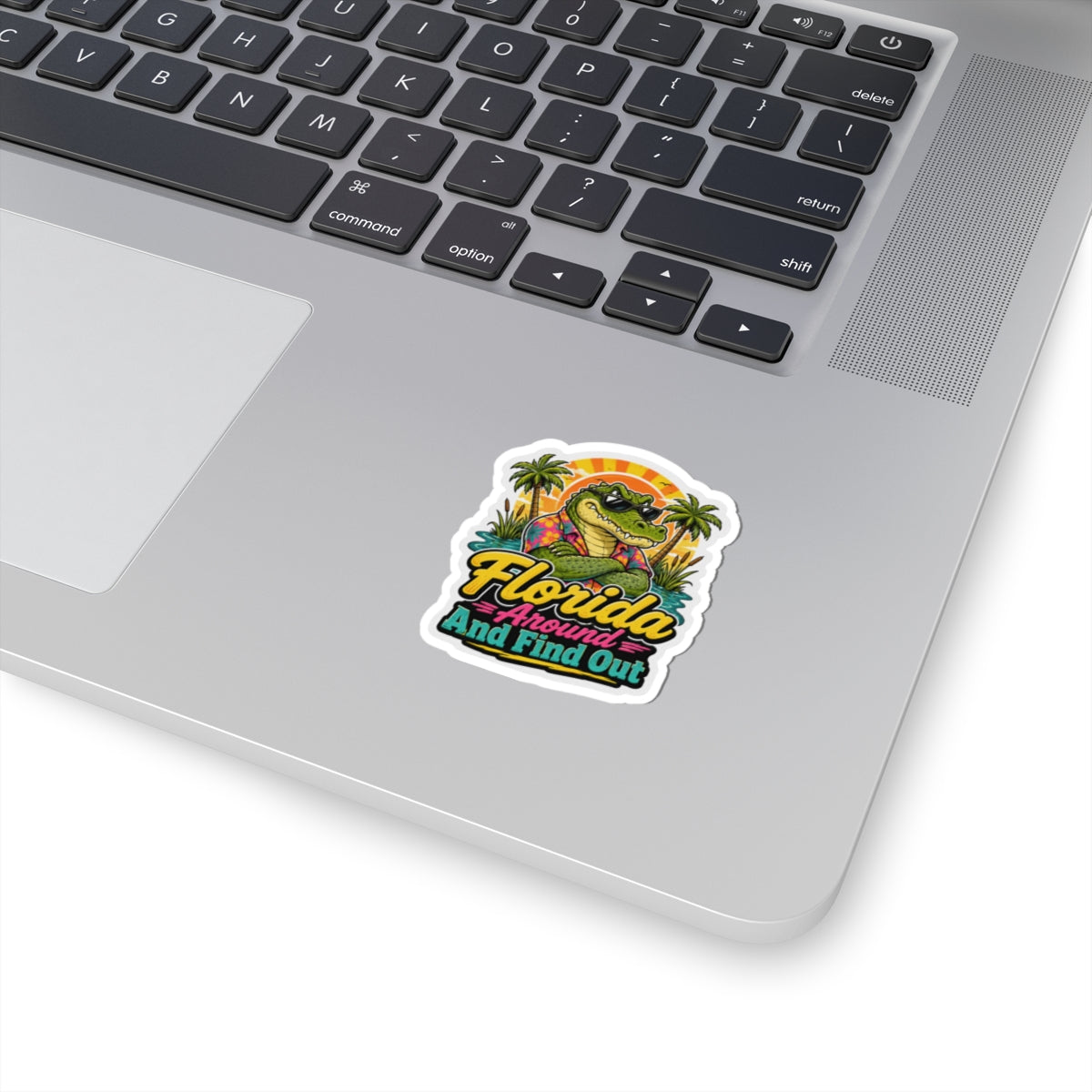 Florida Around And Find Out Sticker — Retro Alligator Tropical Kiss-Cut Sticker