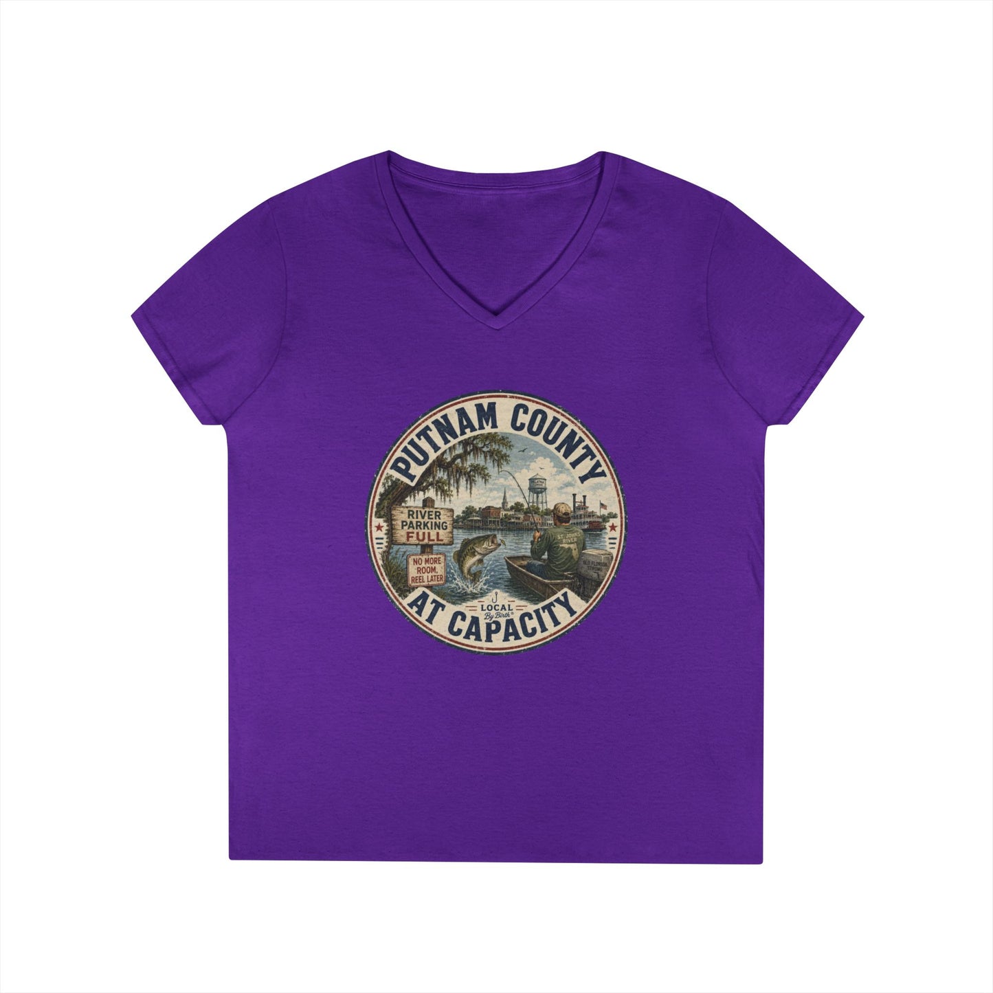 Putnam County At Capacity Ladies V Neck T-Shirt