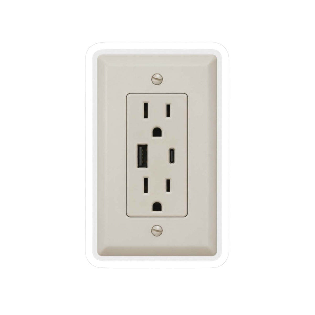 USB wall outlet prank sticker