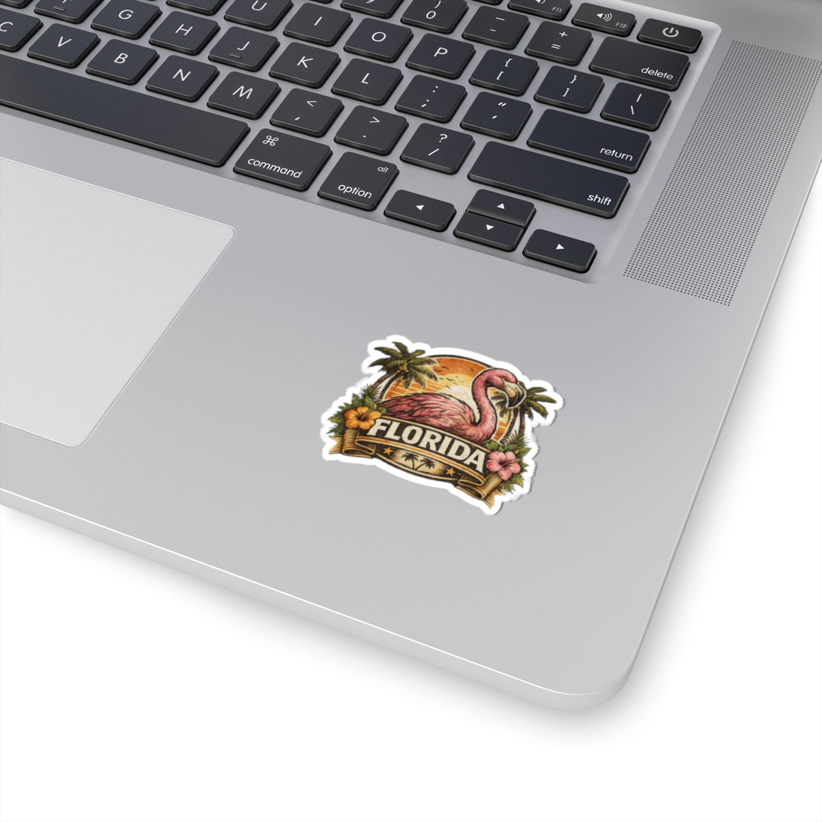 Florida Flamingo Sticker — Tropical Sunset Resort Decal
