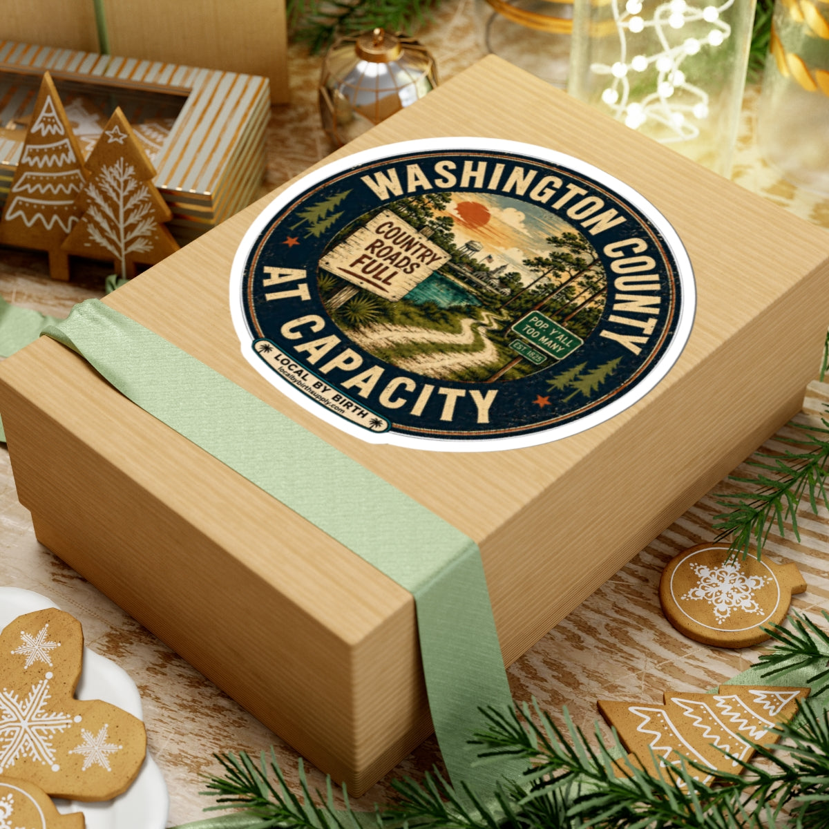 Washington County Sticker — 'Country Roads Full' Retro Travel Decal