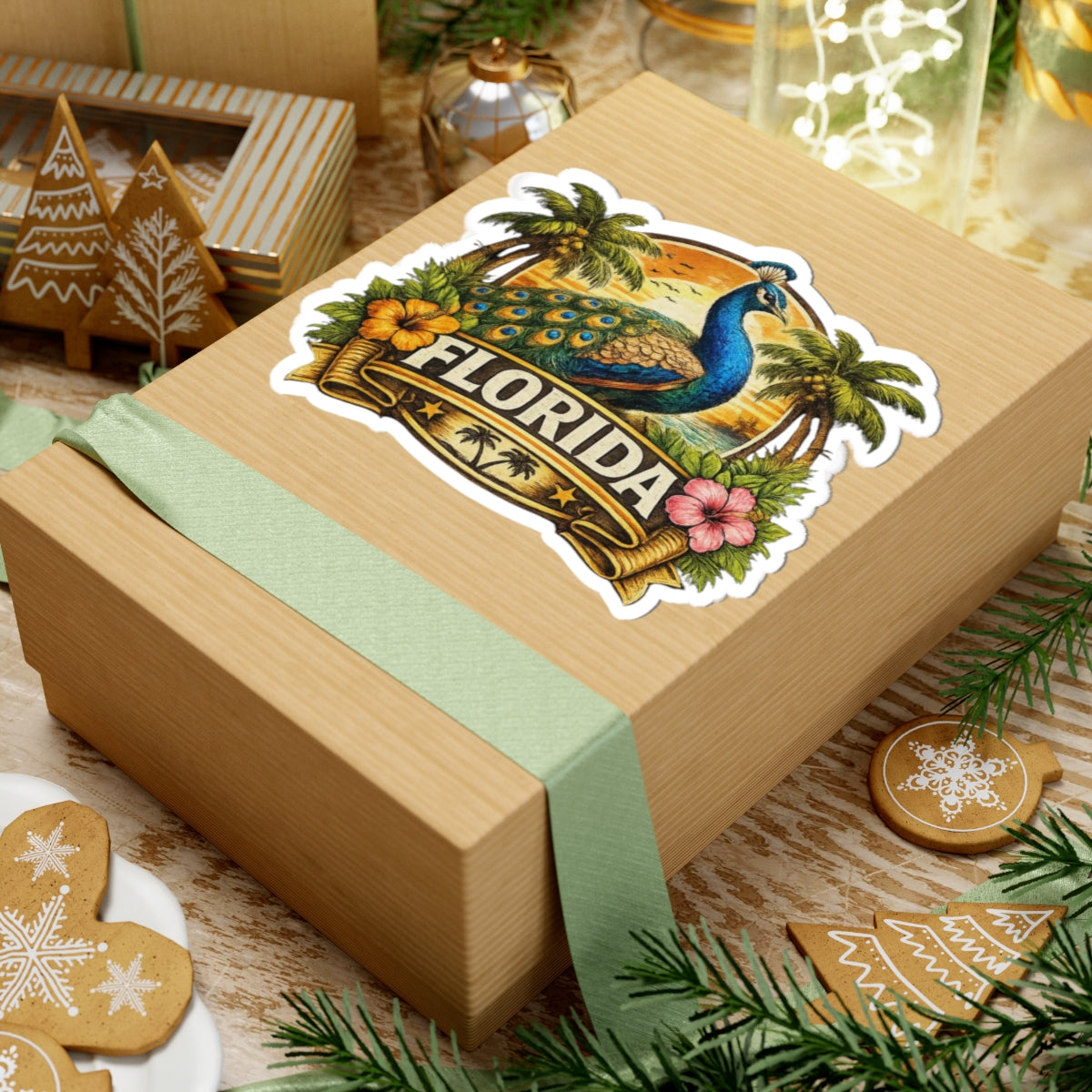 Florida Peacock Vinyl Sticker – Colorful Tropical Decal | Local Pride Merch