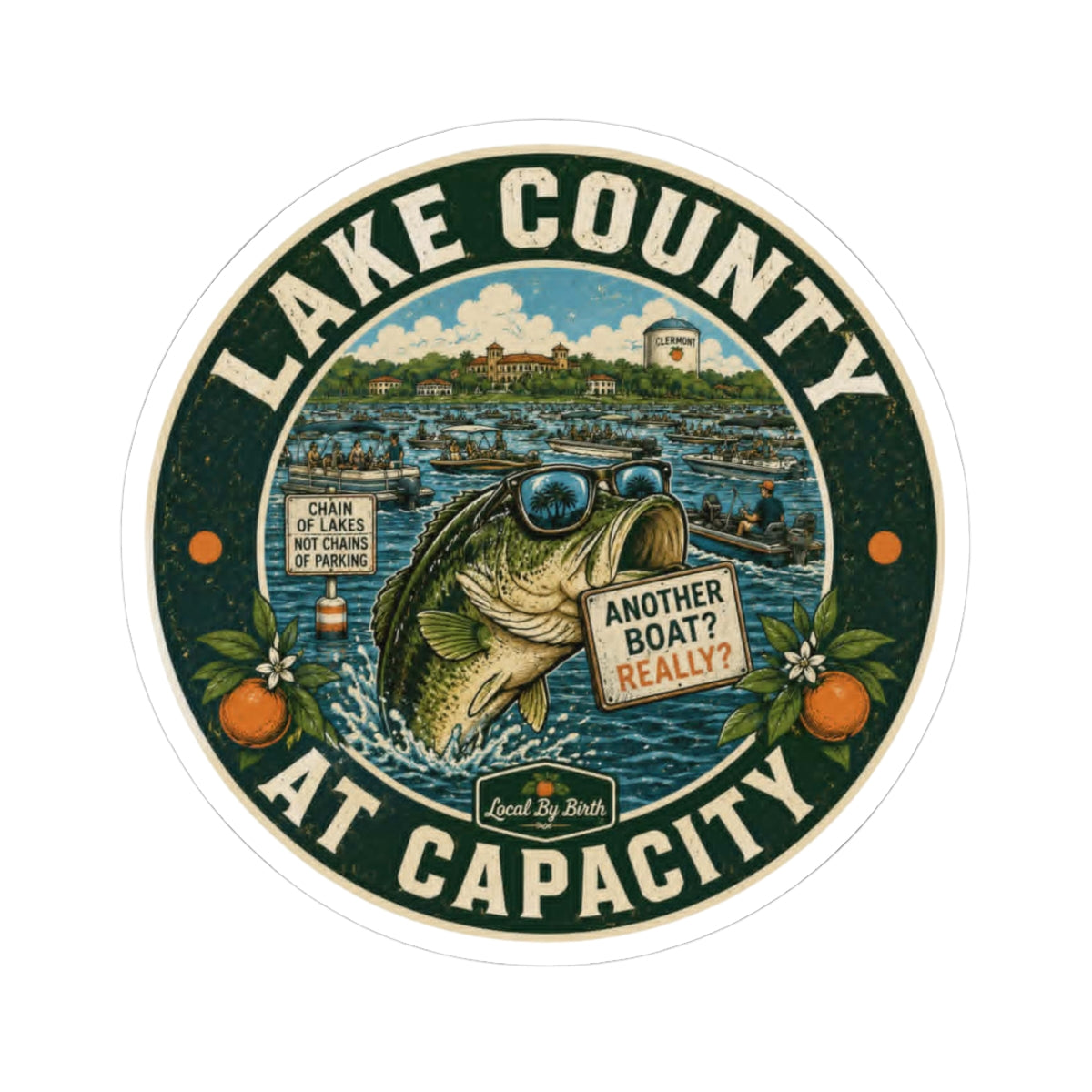 Lake County At Capacity Fishing Sticker