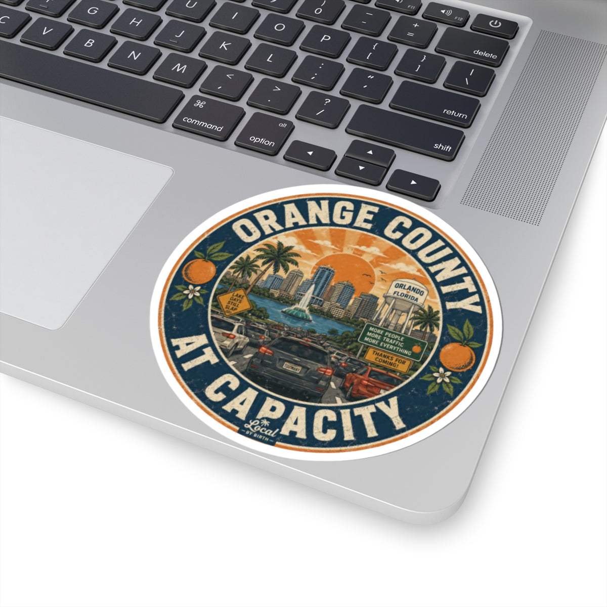 Orange County At Capacity Sticker — Retro Orlando Travel Decal