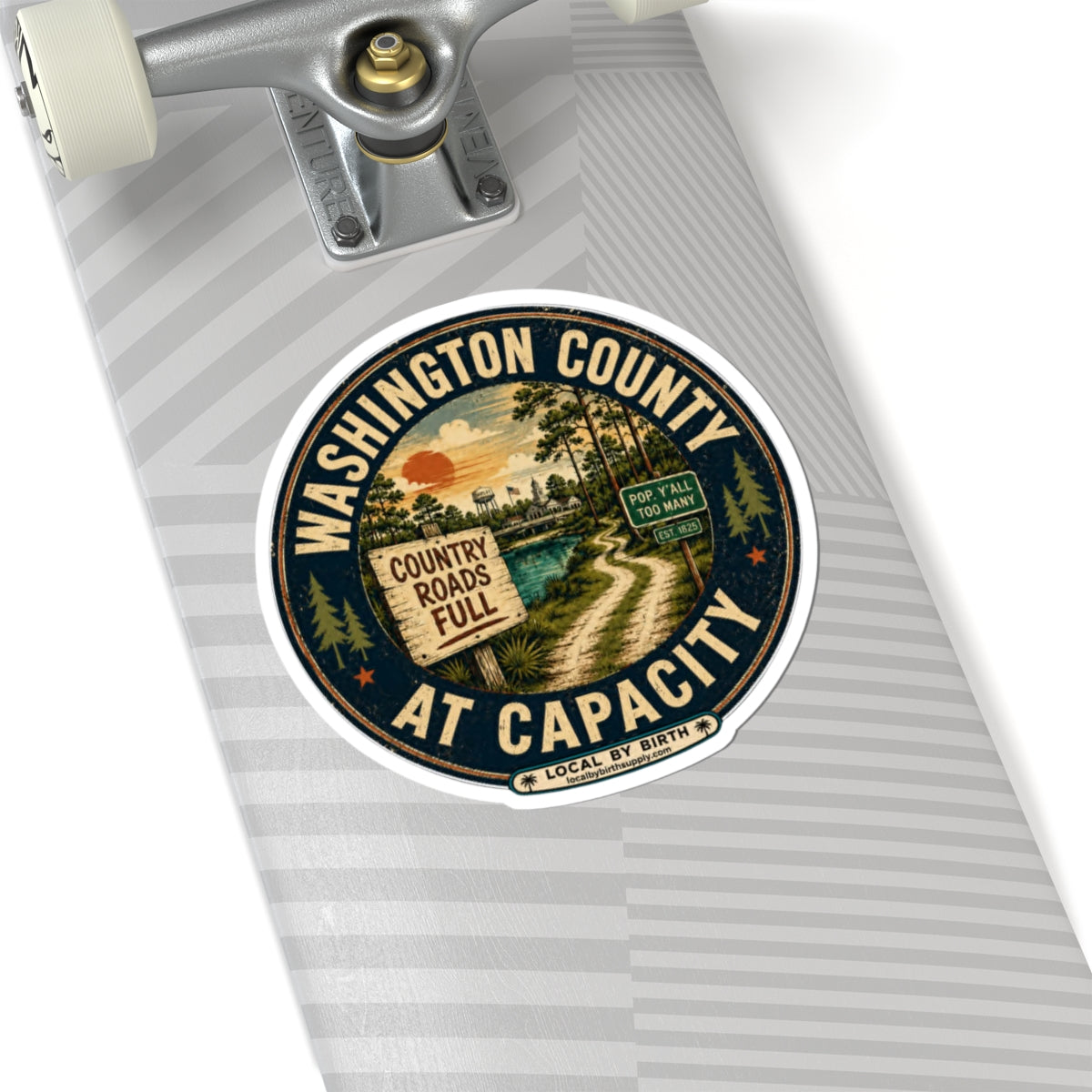 Washington County Sticker — 'Country Roads Full' Retro Travel Decal
