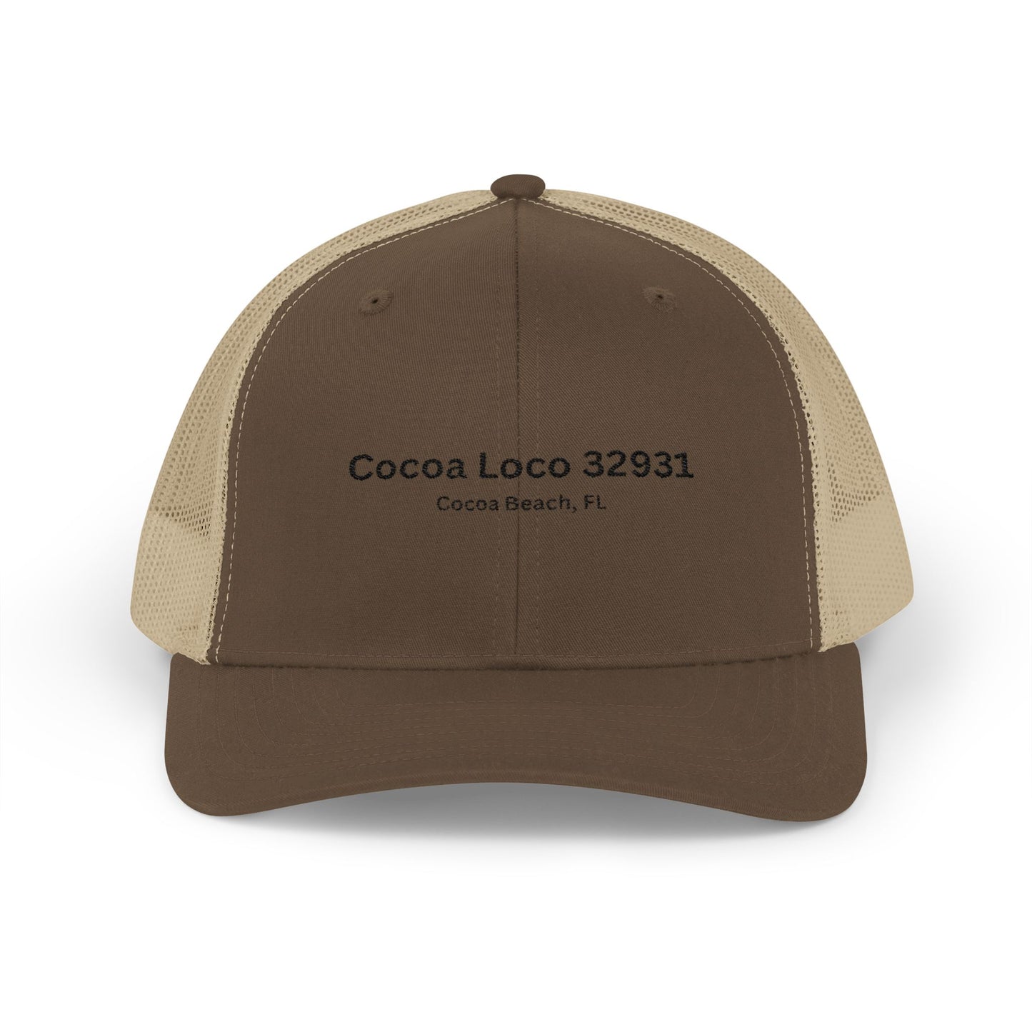 Cocoa Loco 32931 Trucker Cap – Vintage Cocoa Beach Coordinates Snapback