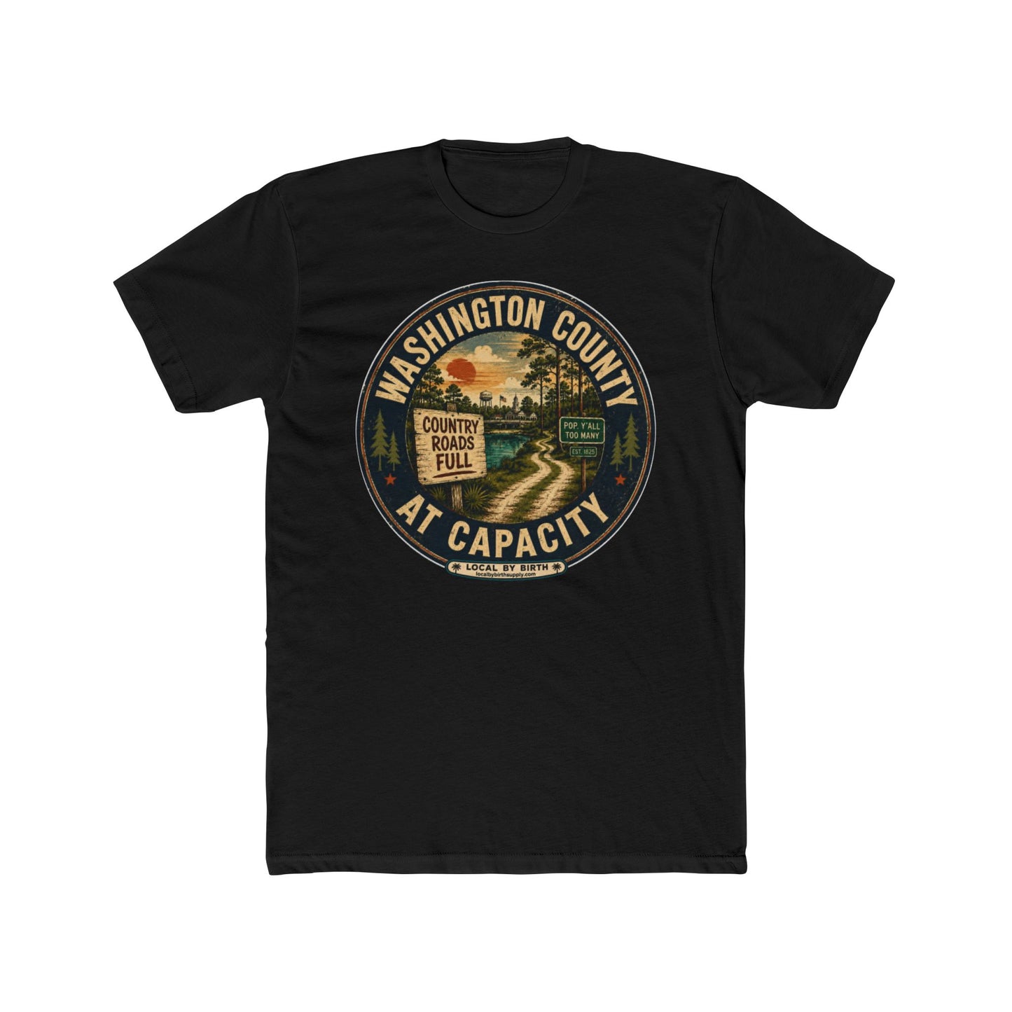 T-Shirt — Washington County At Capacity" Vintage Road Sign Graphic