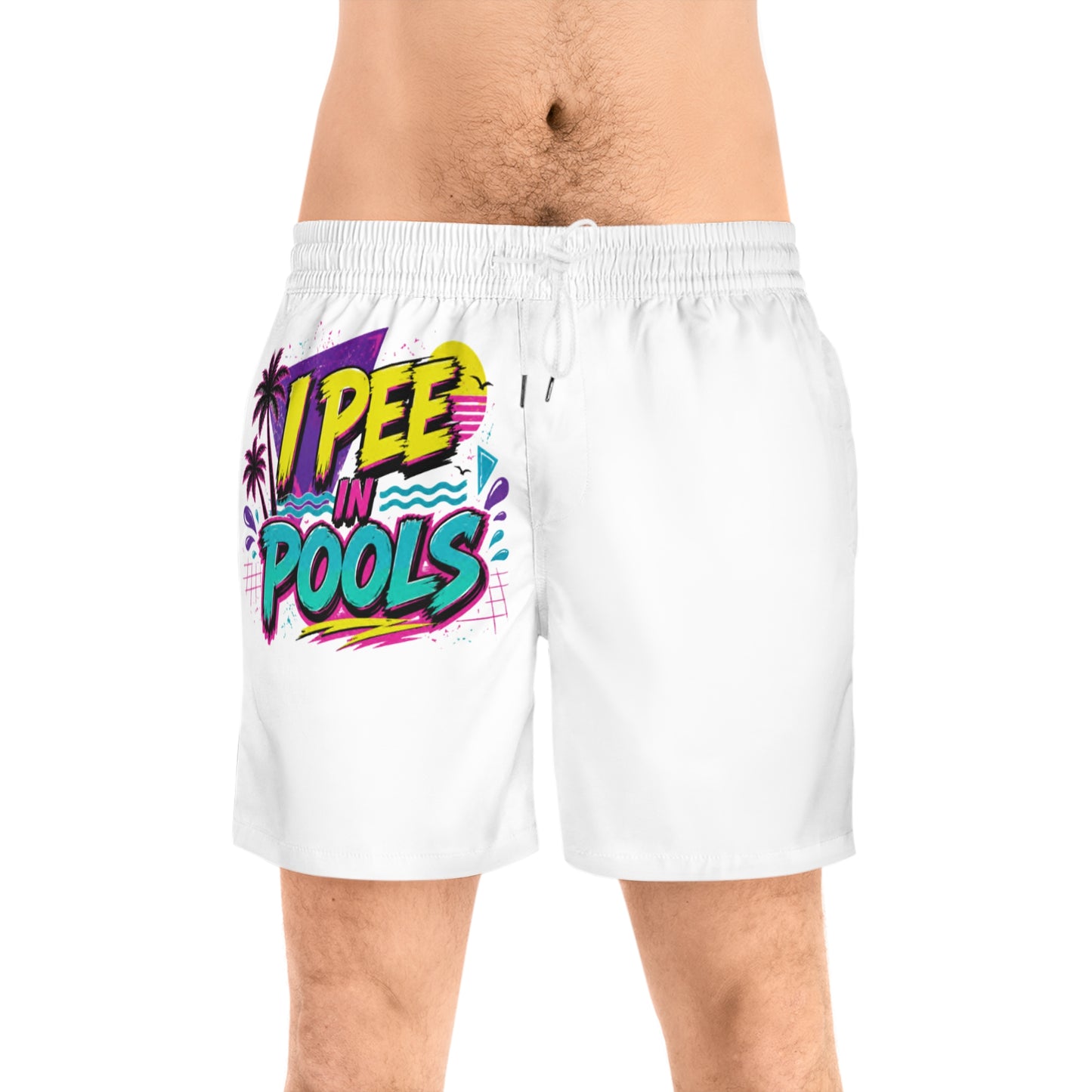 Funny Men's Swim Trunks — I Pee in Pools Retro Beach Shorts | Local By Birth Supply Co.