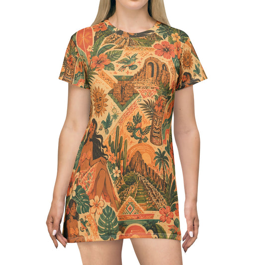 70s Retro Peruvian Tiki Dress