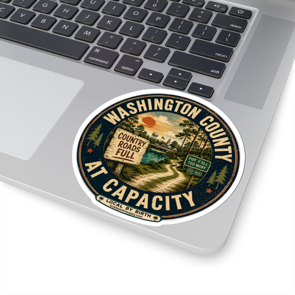 Washington County Sticker — 'Country Roads Full' Retro Travel Decal