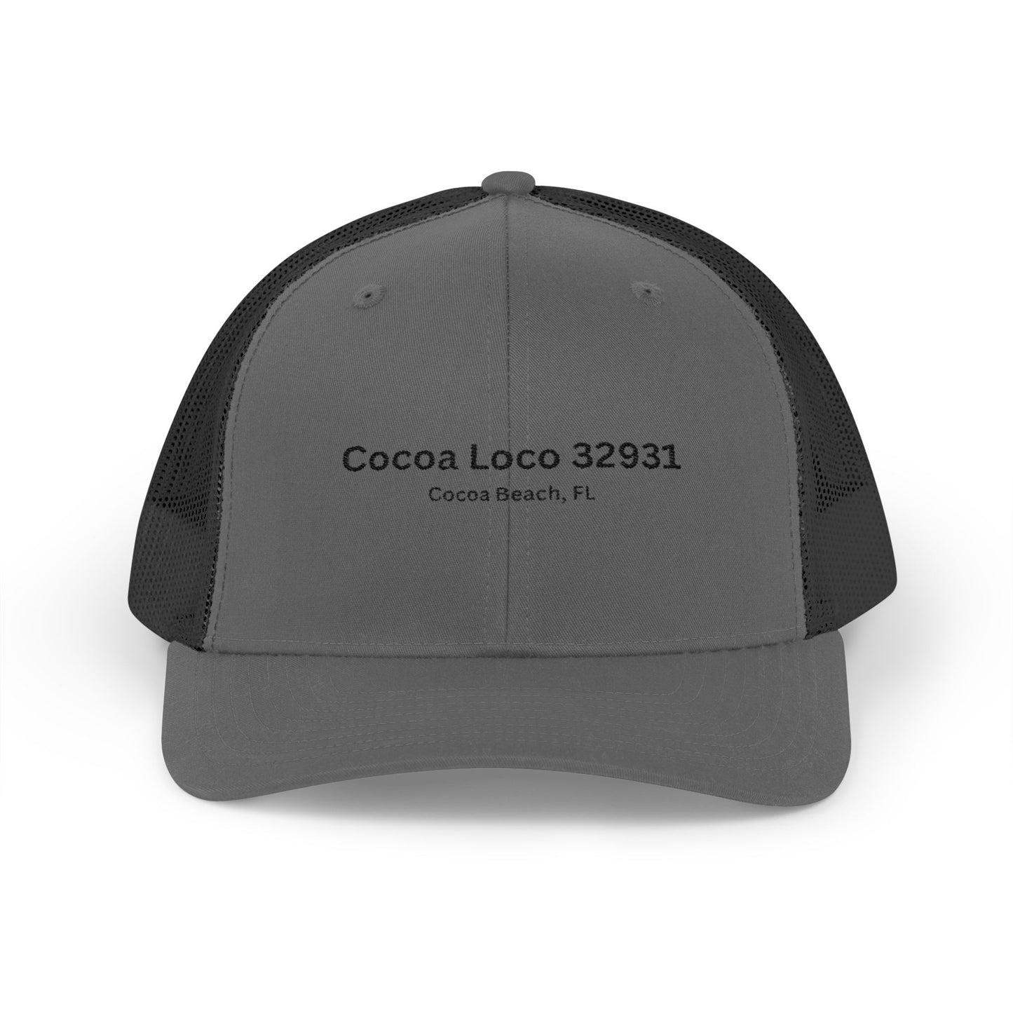 Cocoa Loco 32931 Trucker Cap – Vintage Cocoa Beach Coordinates Snapback