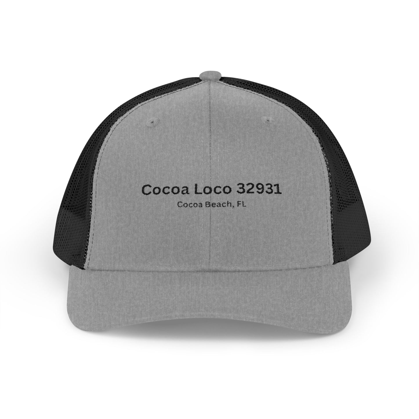 Cocoa Loco 32931 Trucker Cap – Vintage Cocoa Beach Coordinates Snapback