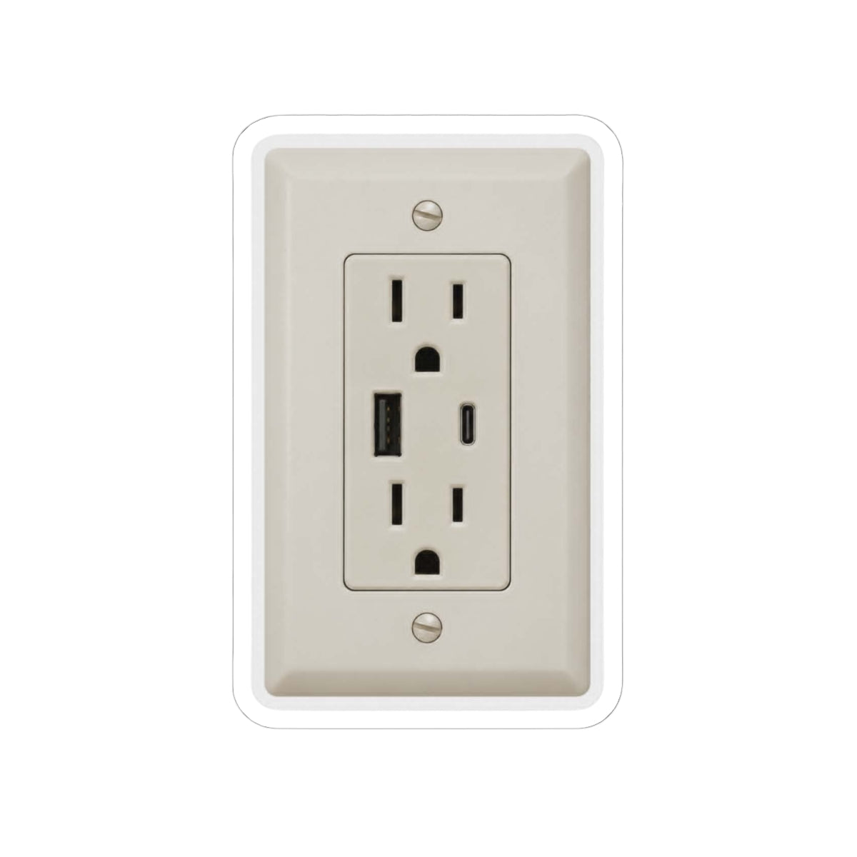 USB wall outlet prank sticker