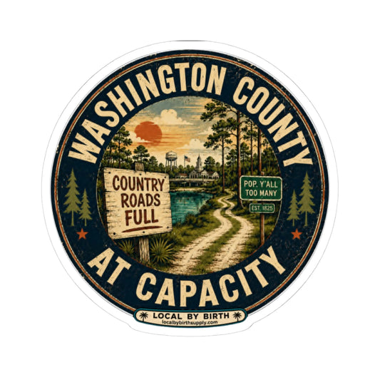 Washington County Sticker — 'Country Roads Full' Retro Travel Decal