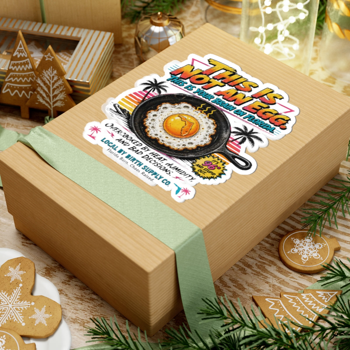 This Is Not An Egg – Your Brain on Florida Funny Retro Sticker | Local By Birth Supply Co