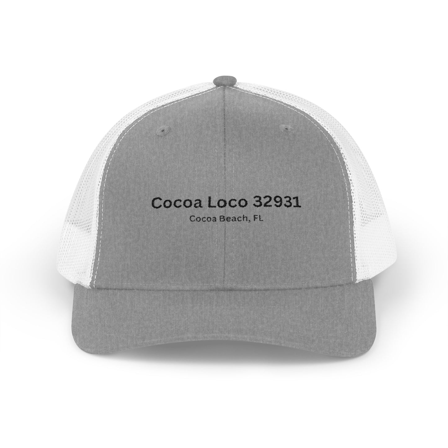 Cocoa Loco 32931 Trucker Cap – Vintage Cocoa Beach Coordinates Snapback