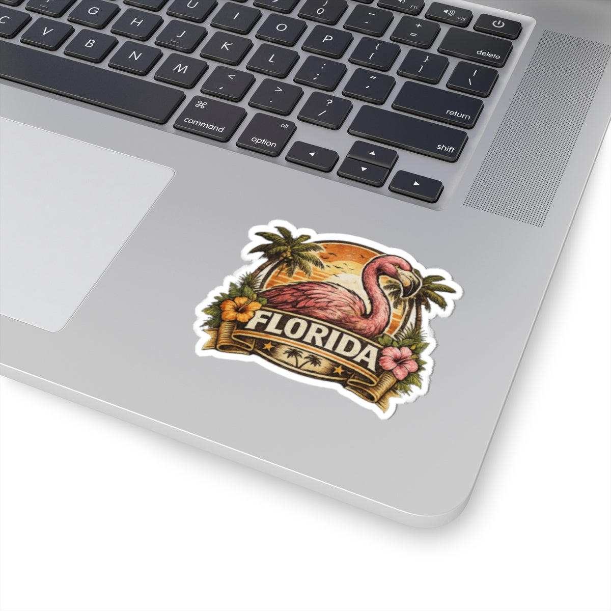 Florida Flamingo Sticker — Tropical Sunset Resort Decal