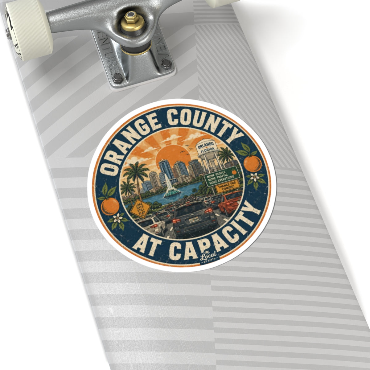 Orange County At Capacity Sticker — Retro Orlando Travel Decal