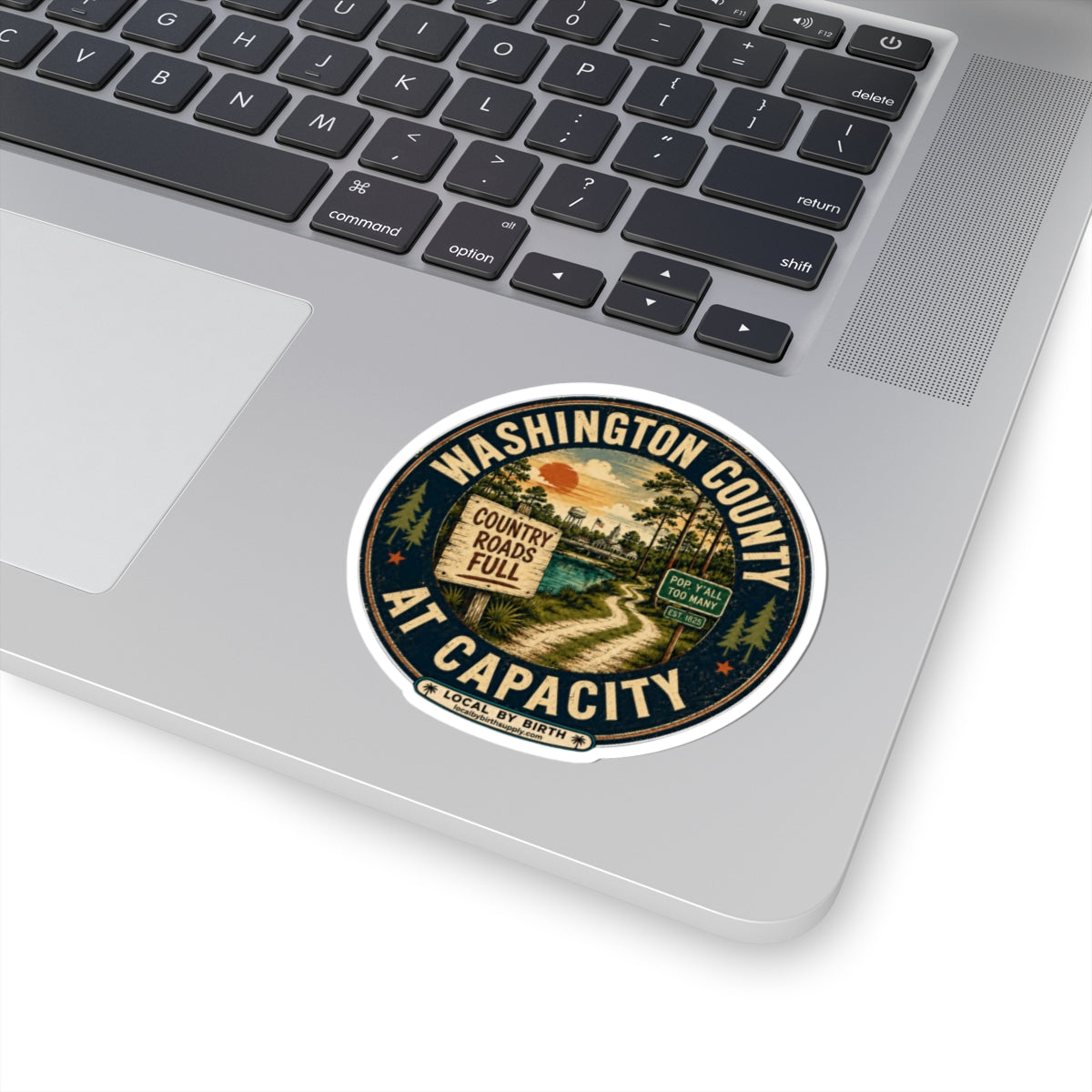 Washington County Sticker — 'Country Roads Full' Retro Travel Decal