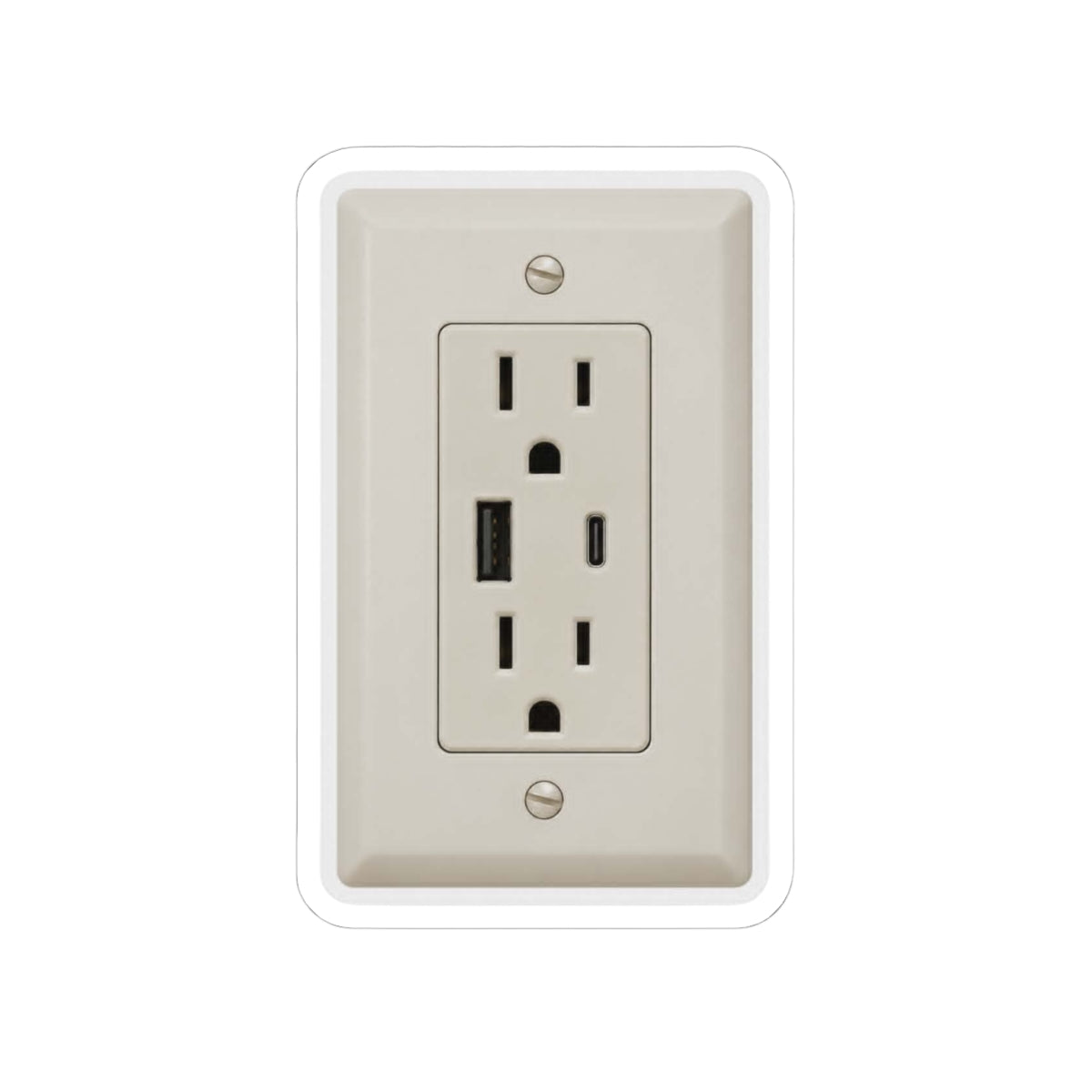 USB wall outlet prank sticker