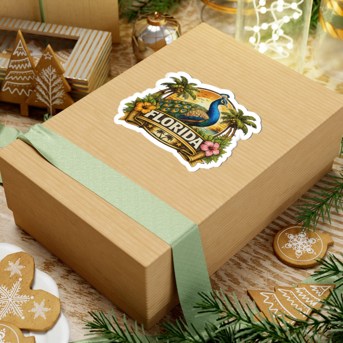Florida Peacock Vinyl Sticker – Colorful Tropical Decal | Local Pride Merch