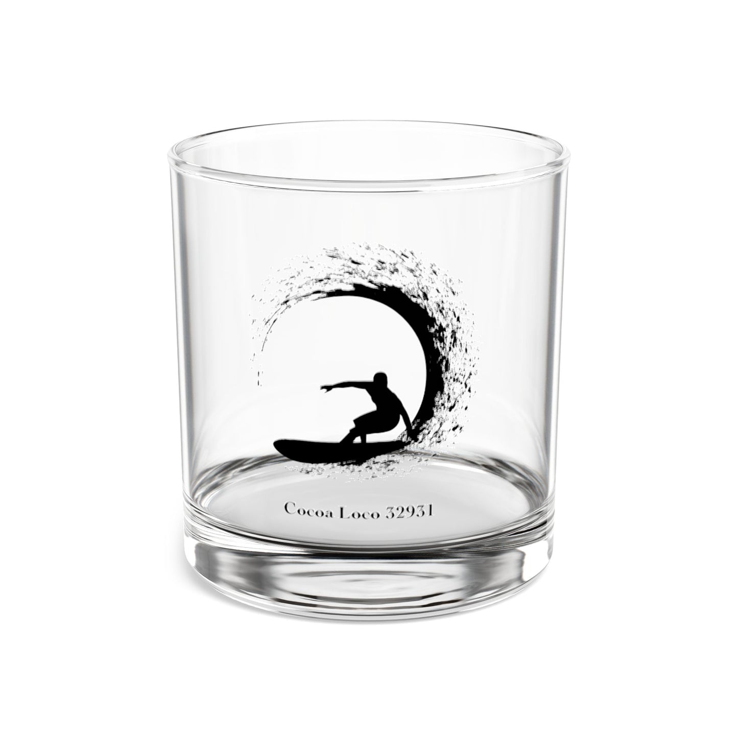 Surfer Wave Rocks Glass - 10oz Whiskey Tumbler