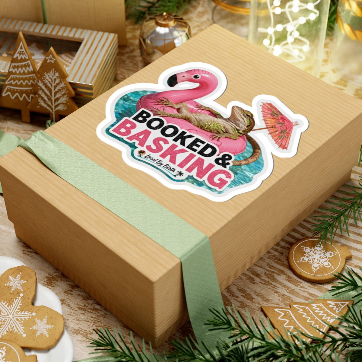 Booked & Basking Sticker