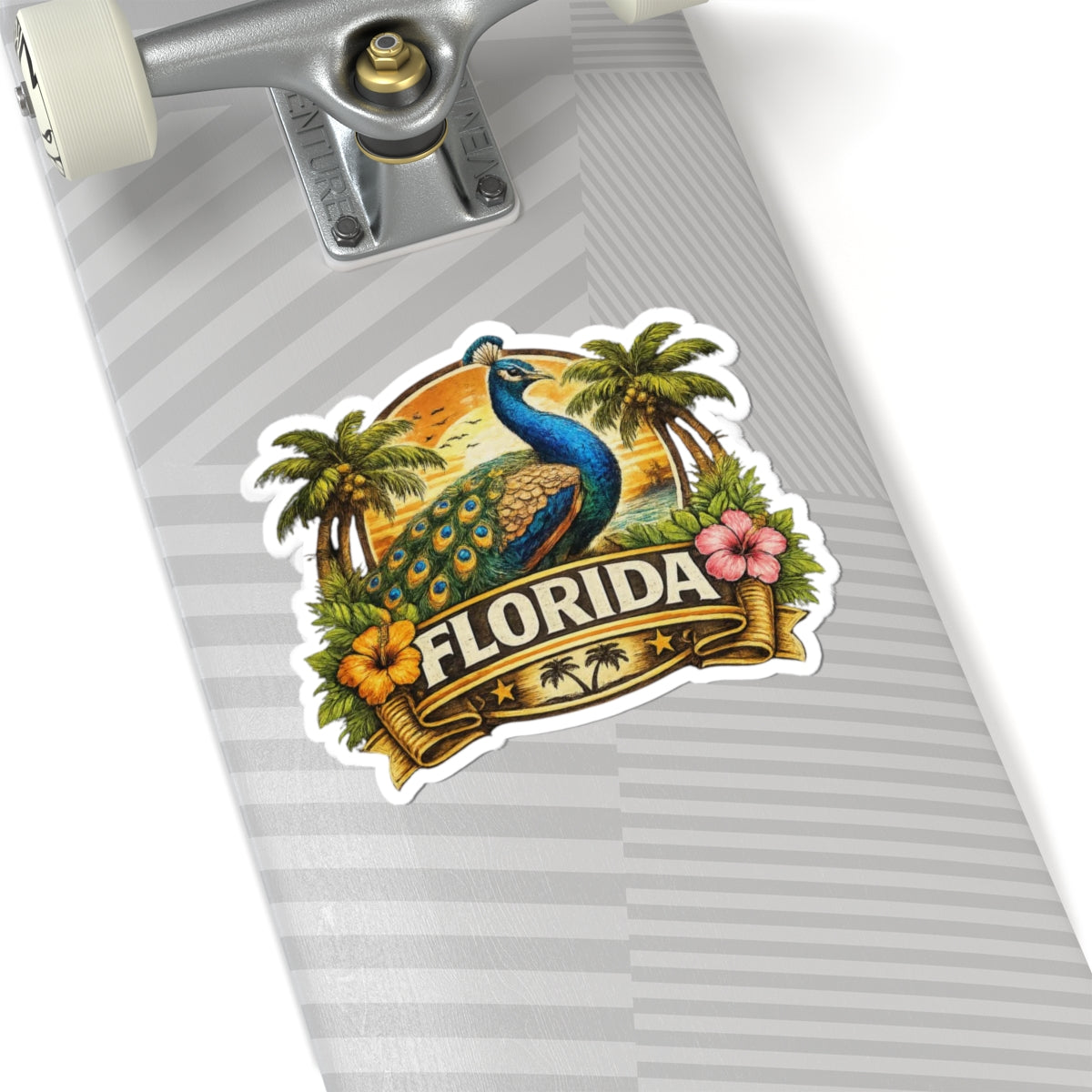 Florida Peacock Vinyl Sticker – Colorful Tropical Decal | Local Pride Merch