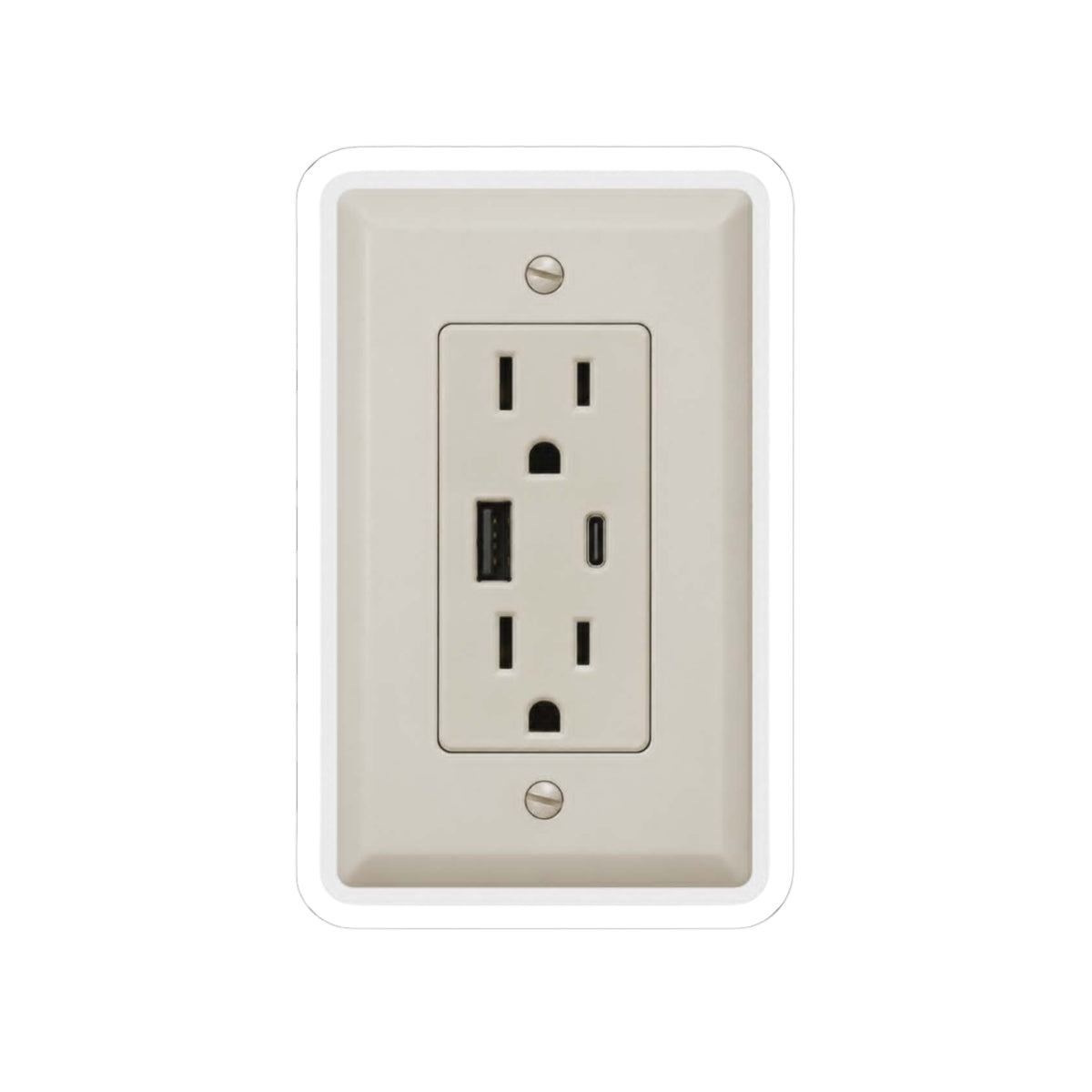 USB wall outlet prank sticker