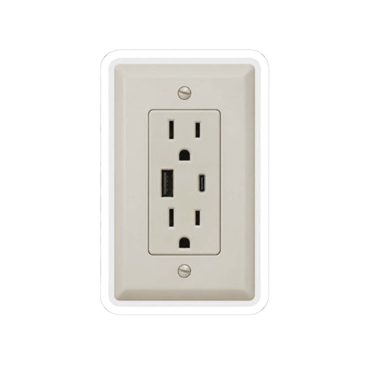 USB wall outlet prank sticker