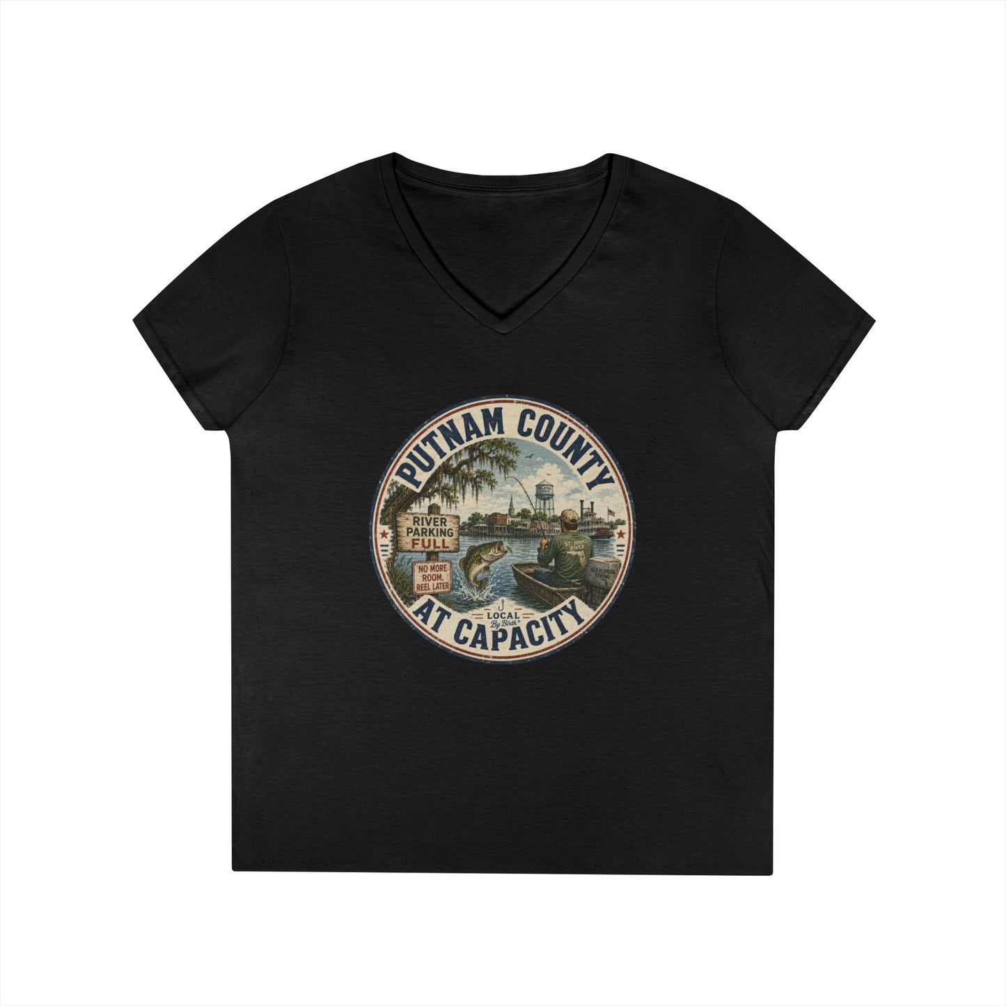 Putnam County At Capacity Ladies V Neck T-Shirt