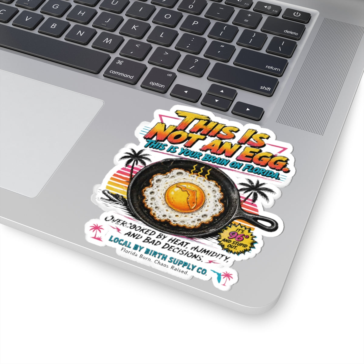 This Is Not An Egg – Your Brain on Florida Funny Retro Sticker | Local By Birth Supply Co