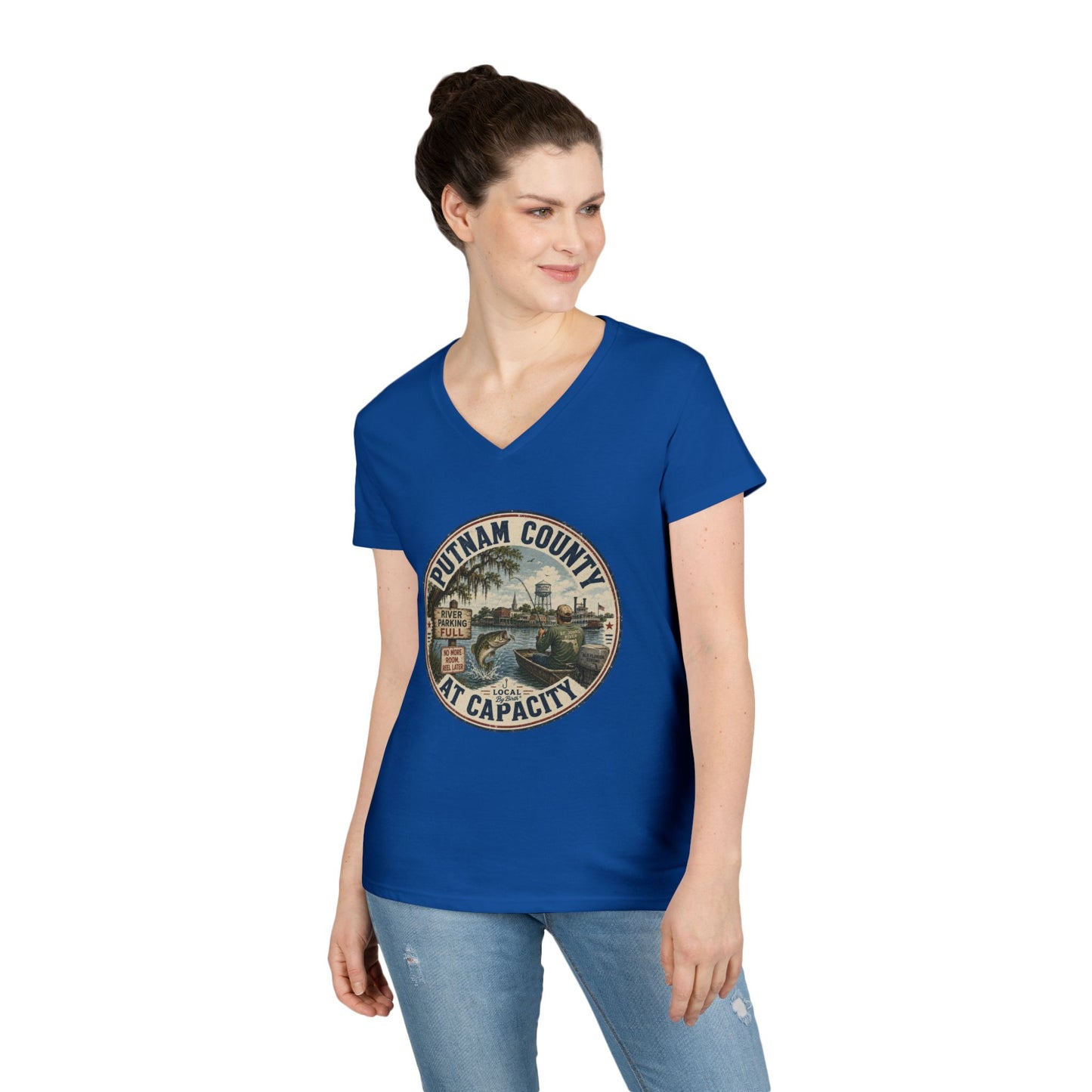 Putnam County At Capacity Ladies V Neck T-Shirt