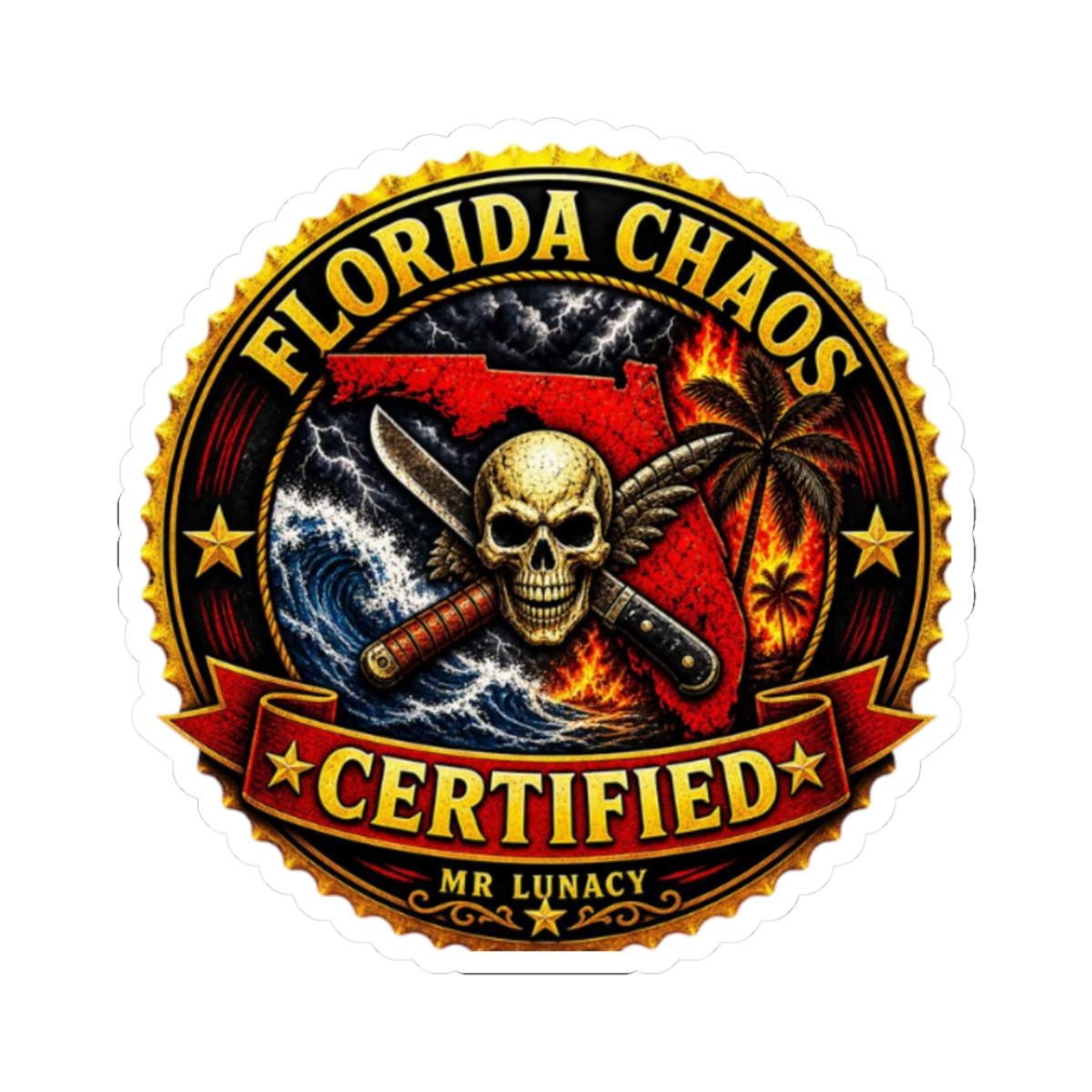 ☠️ Florida Chaos Certified Sticker ☠️ Mr.Lunacy