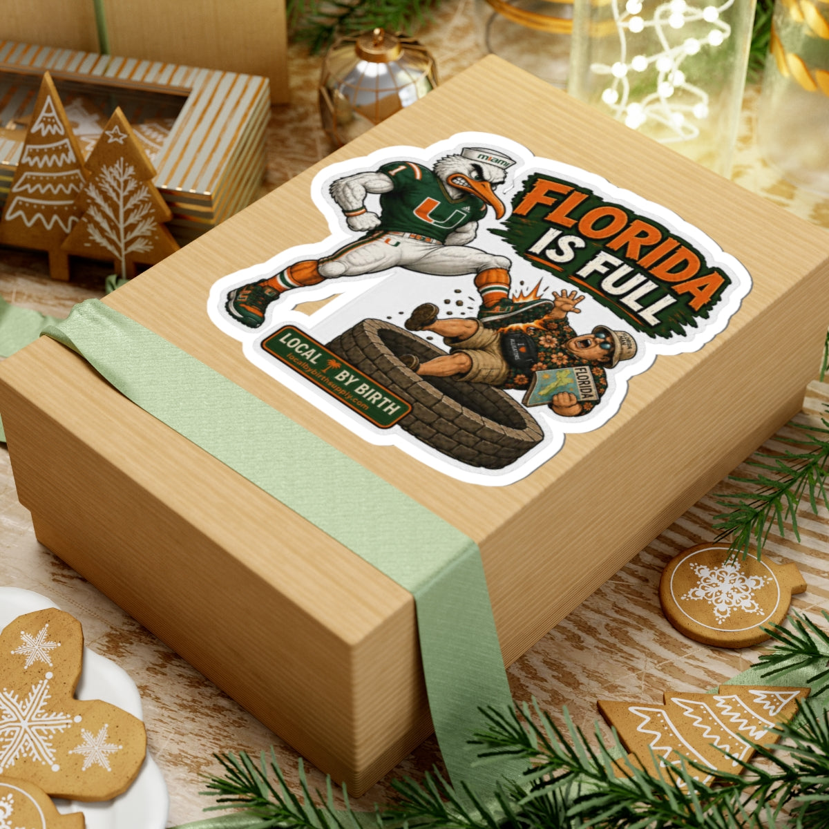 Florida Is Full Sticker — Miami Mascot