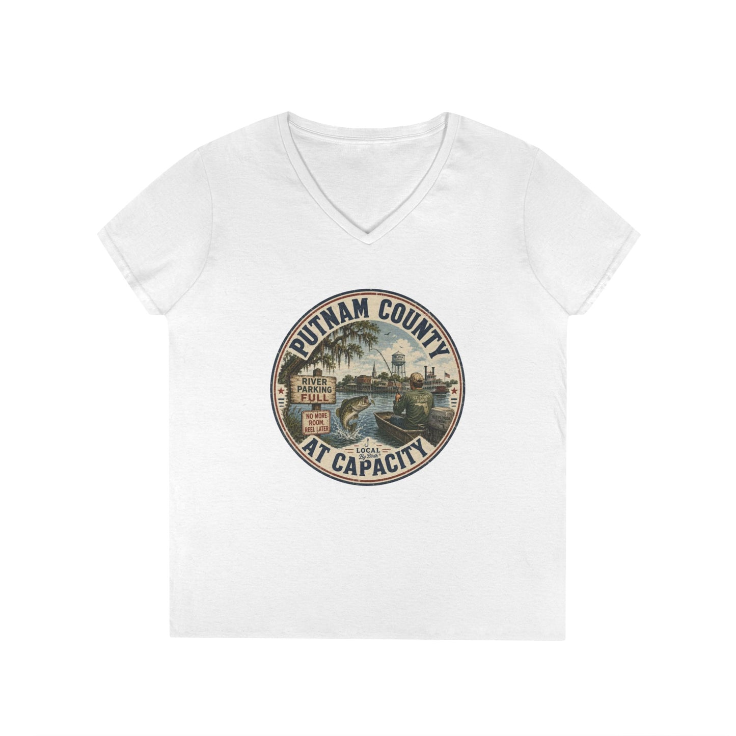 Putnam County At Capacity Ladies V Neck T-Shirt
