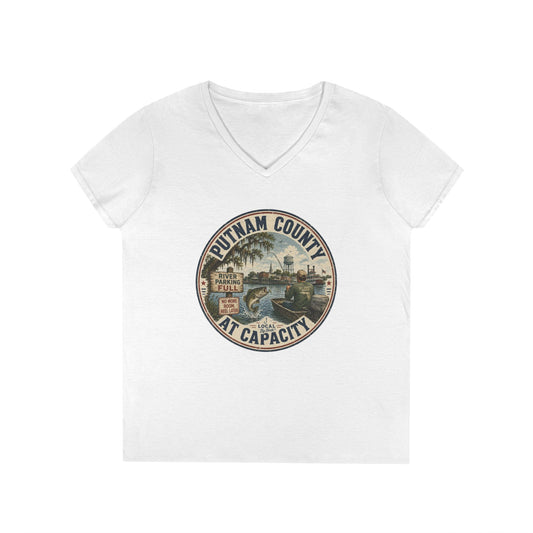 Putnam County At Capacity Ladies V Neck T-Shirt
