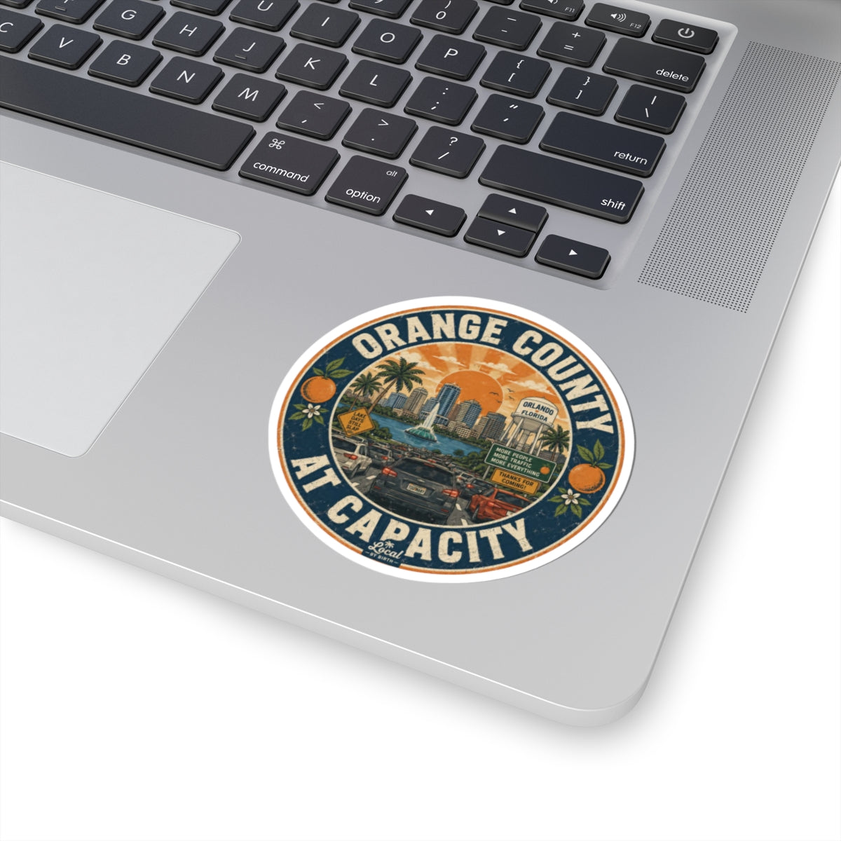 Orange County At Capacity Sticker — Retro Orlando Travel Decal