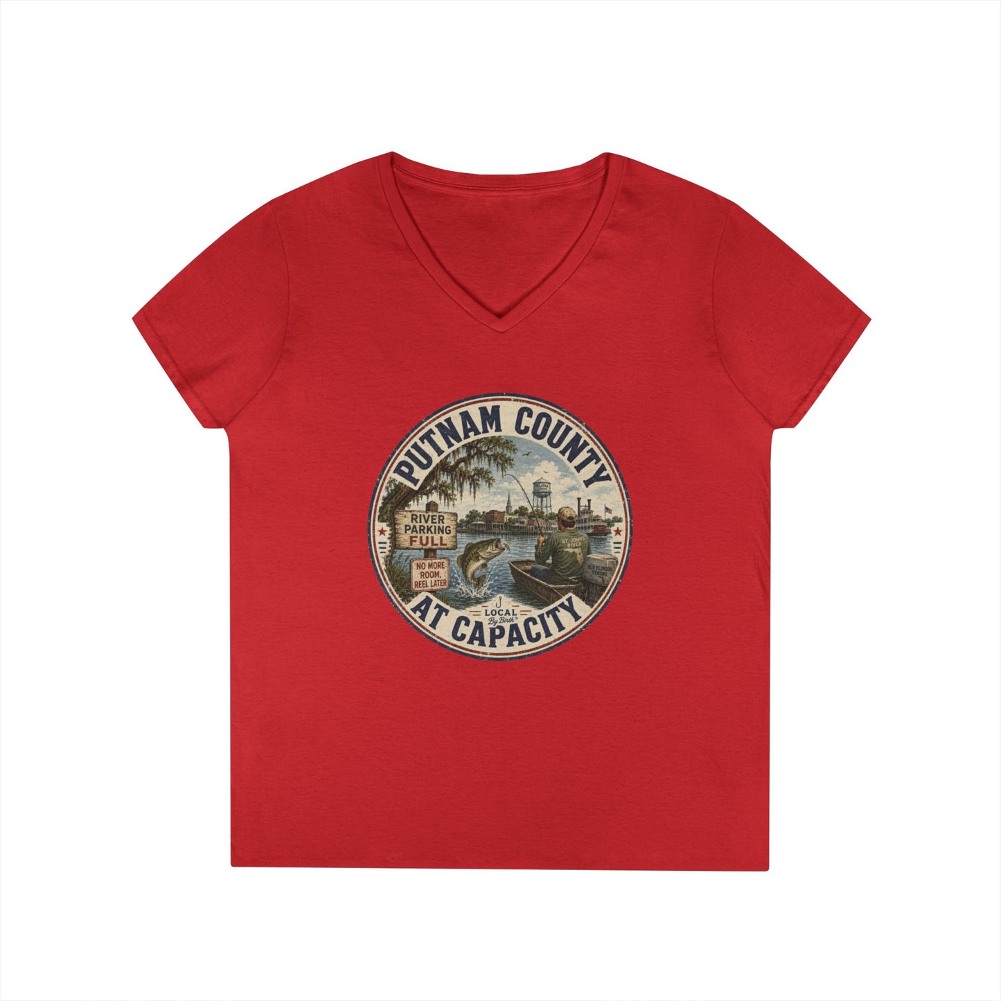 Putnam County At Capacity Ladies V Neck T-Shirt