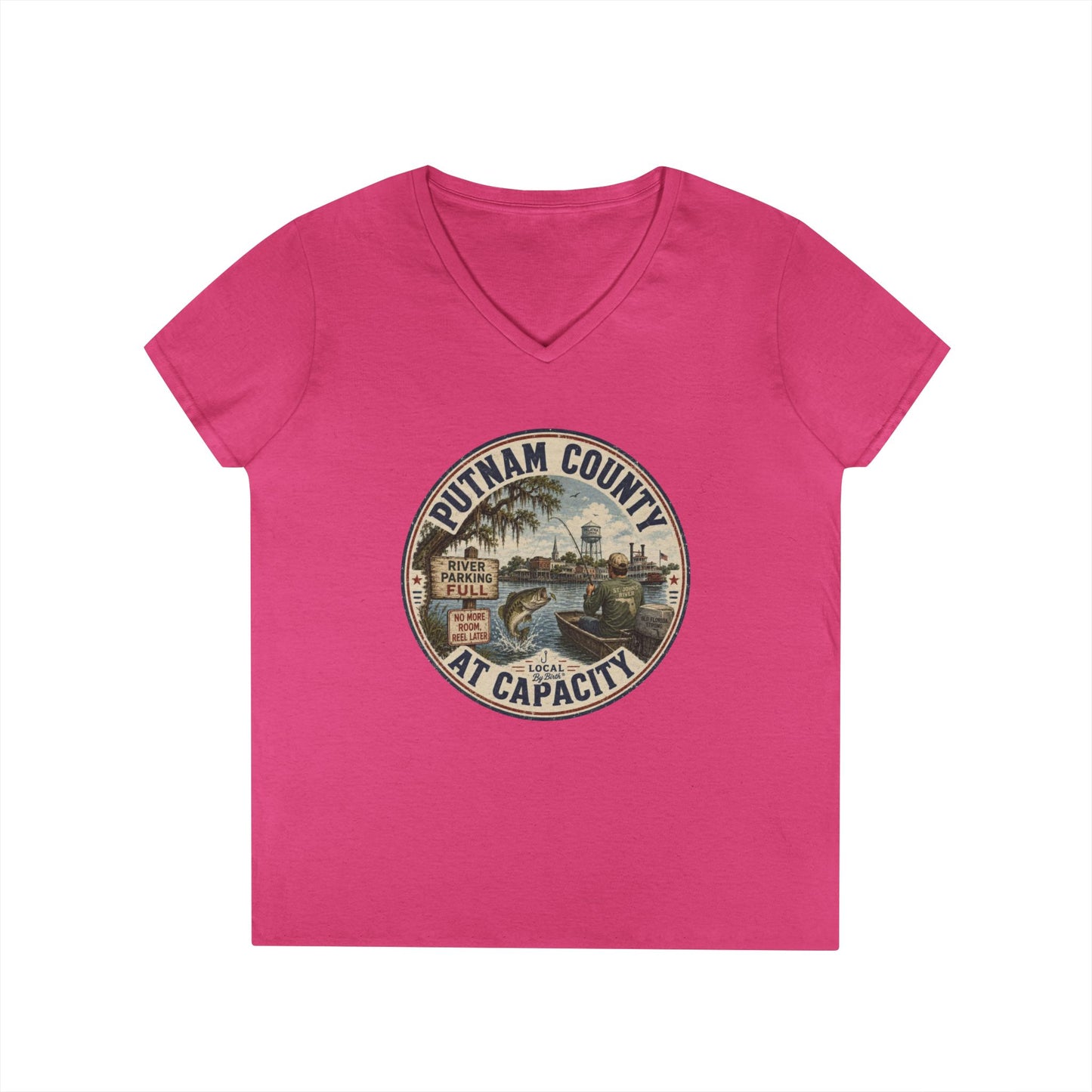Putnam County At Capacity Ladies V Neck T-Shirt