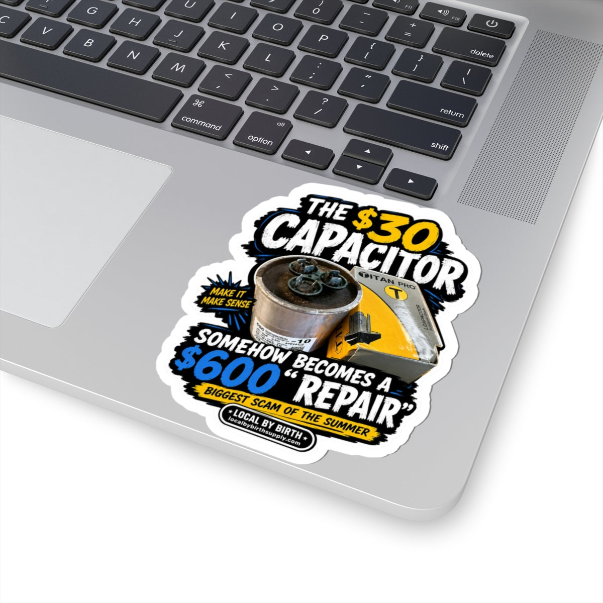 $30 Capacitor Funny HVAC Sticker | Air Conditioner Repair Humor for HVAC Techs