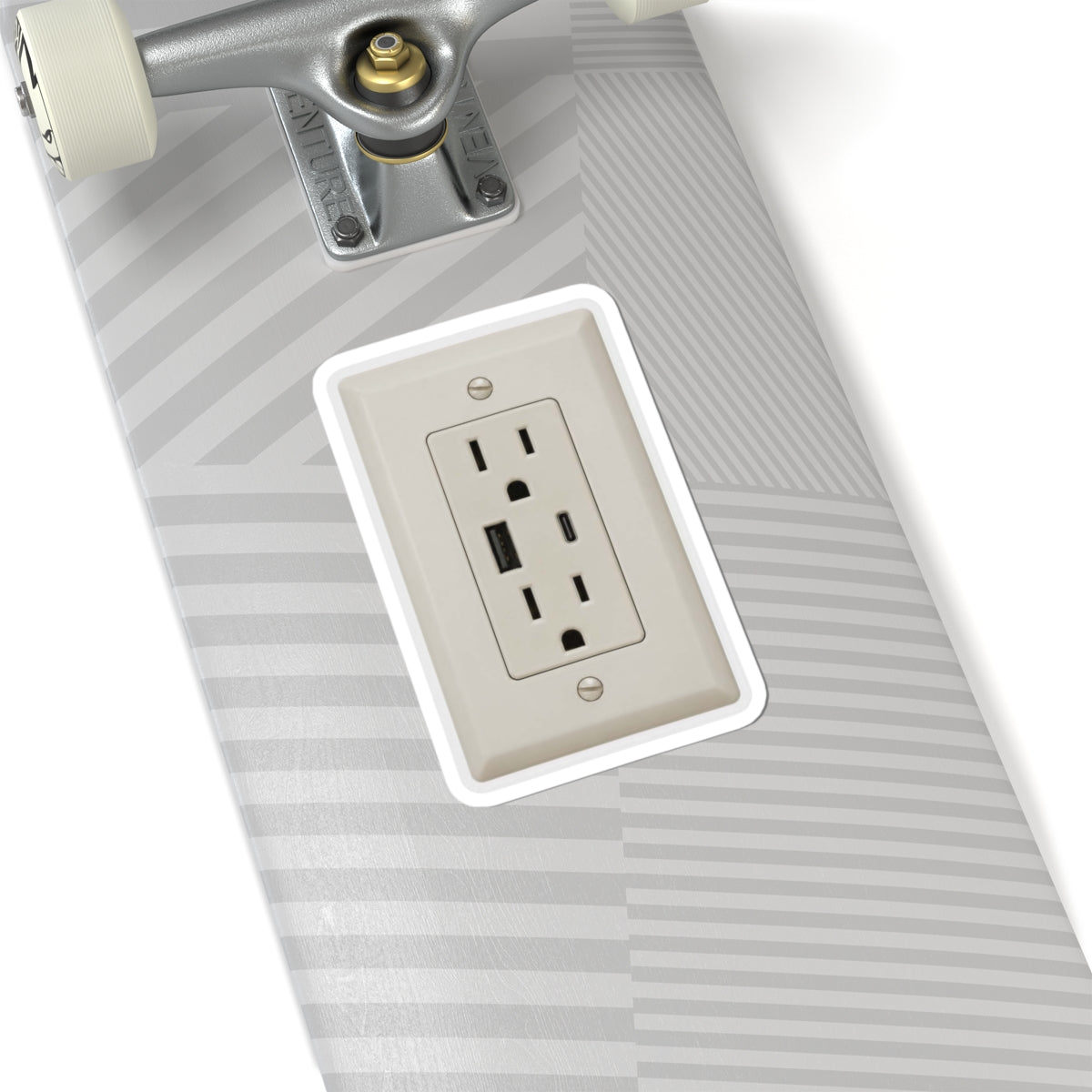 USB wall outlet prank sticker