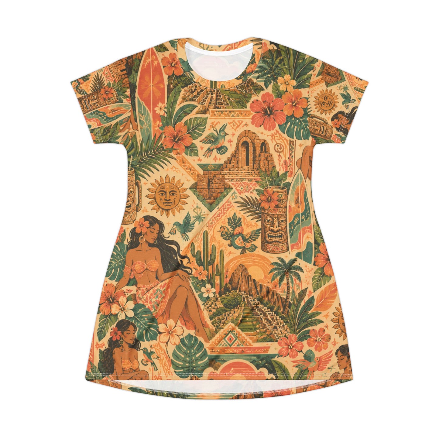 70s Retro Peruvian Tiki Dress