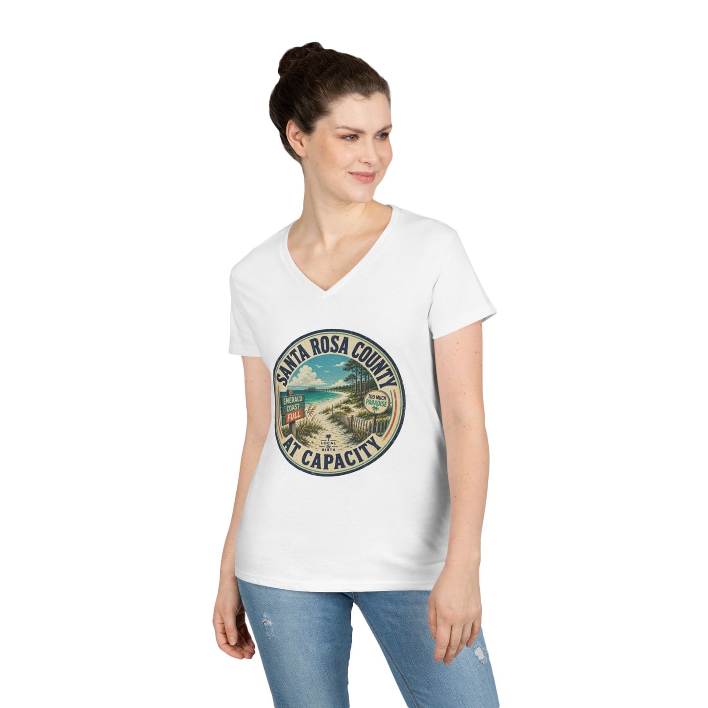 Santa Rosa County At Capacity V-Neck Tee
