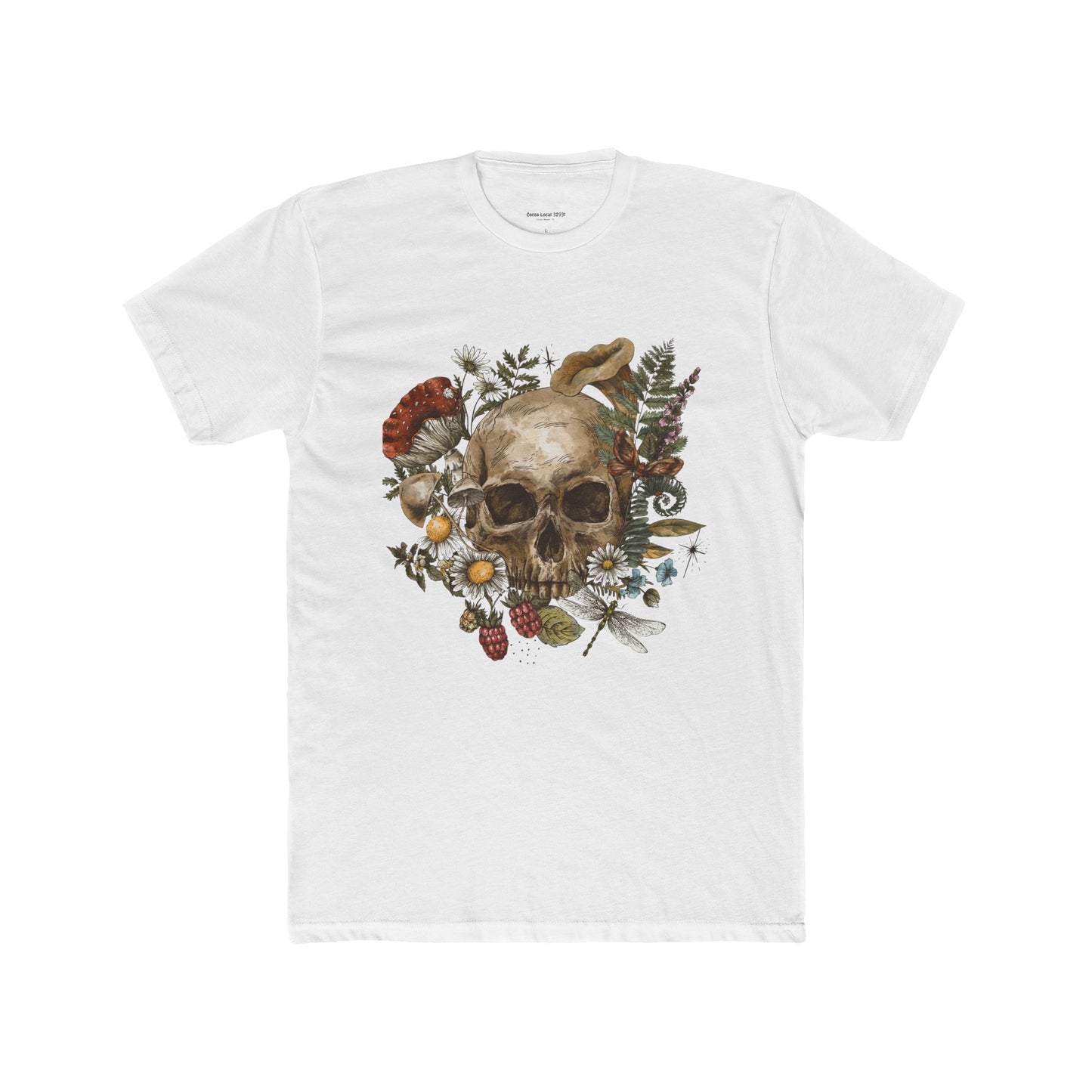 Floral Skull Crew Tee — Vintage Botanical Skull T‑Shirt