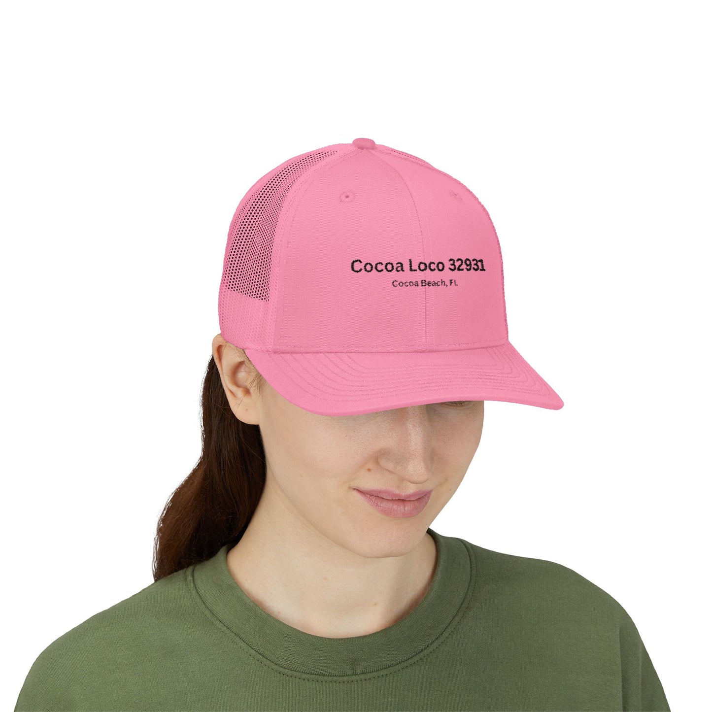 Cocoa Loco 32931 Trucker Cap – Vintage Cocoa Beach Coordinates Snapback