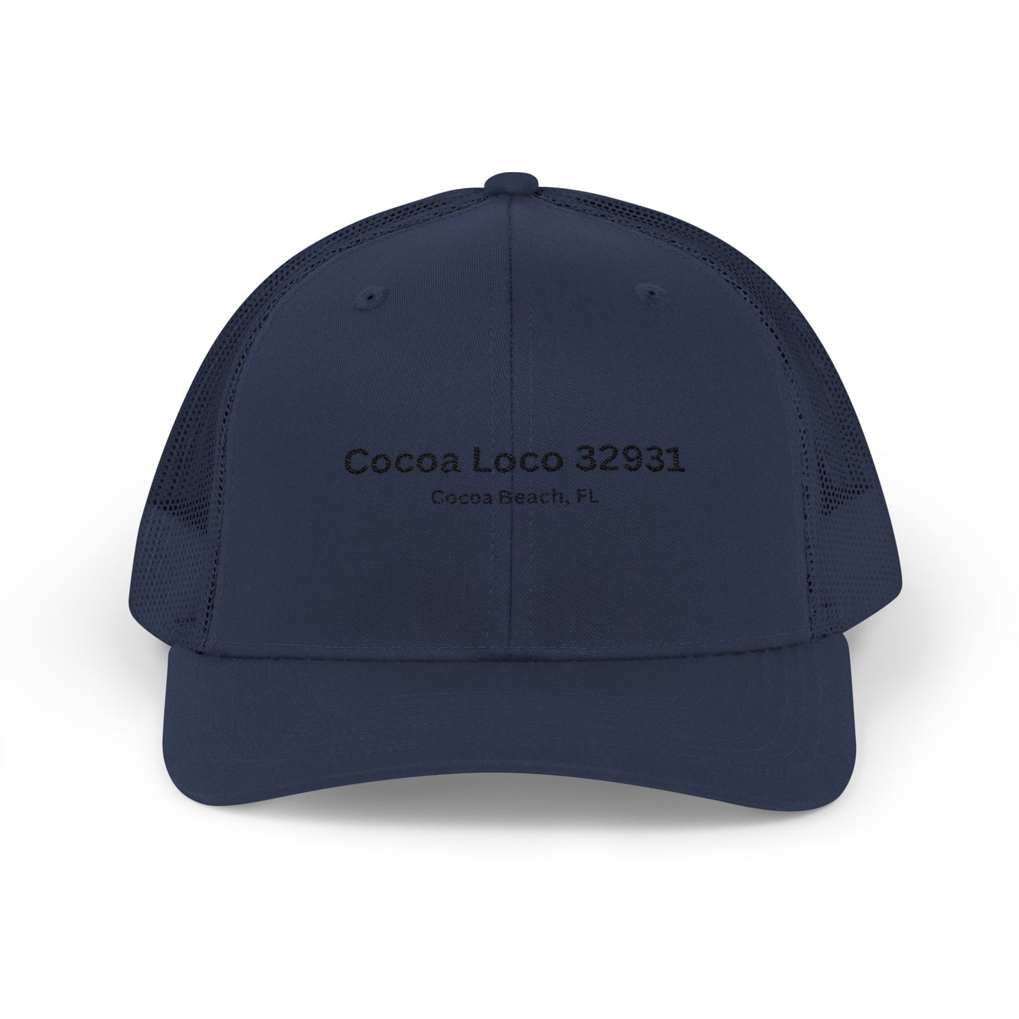 Cocoa Loco 32931 Trucker Cap – Vintage Cocoa Beach Coordinates Snapback