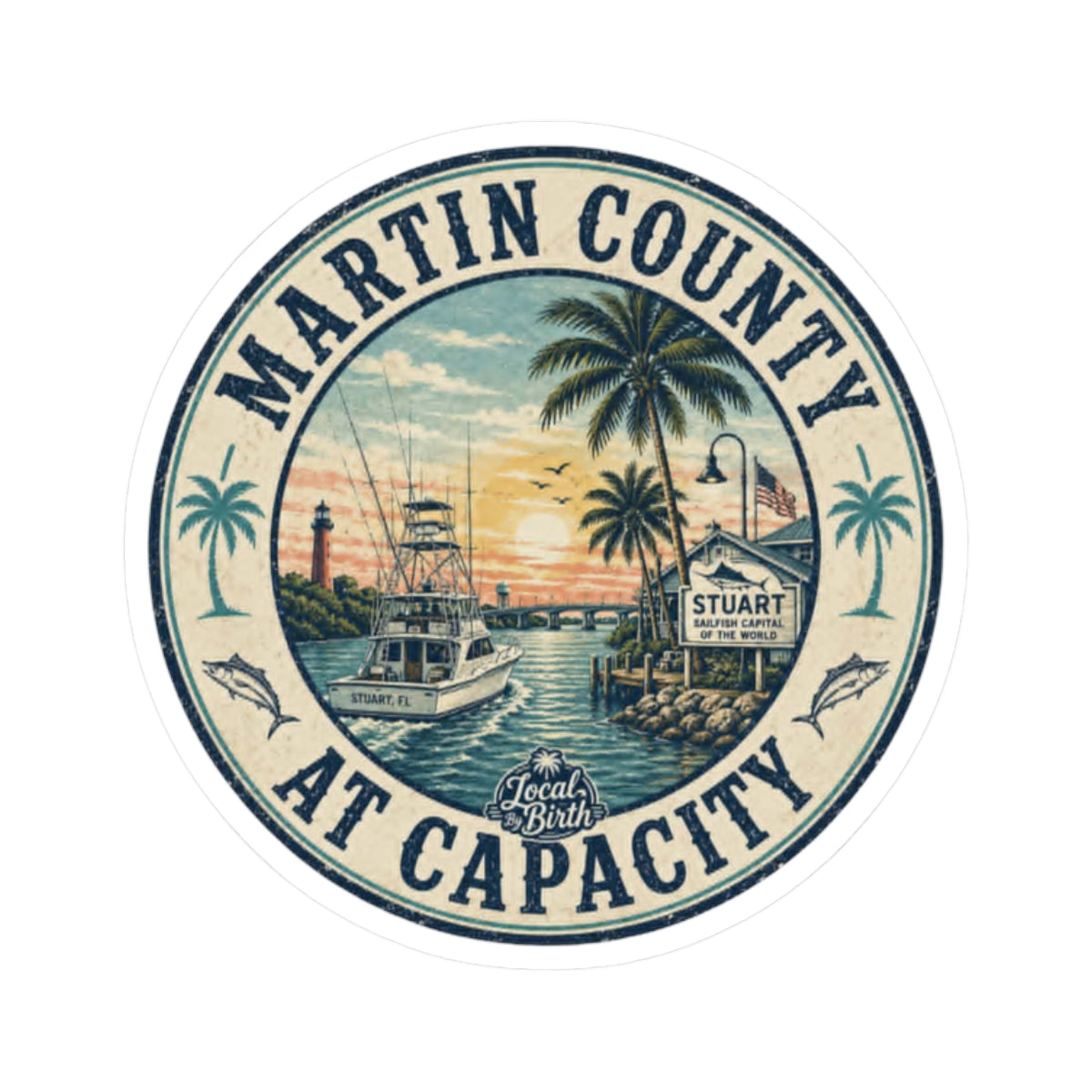 Martin County At Capacity Round Sticker